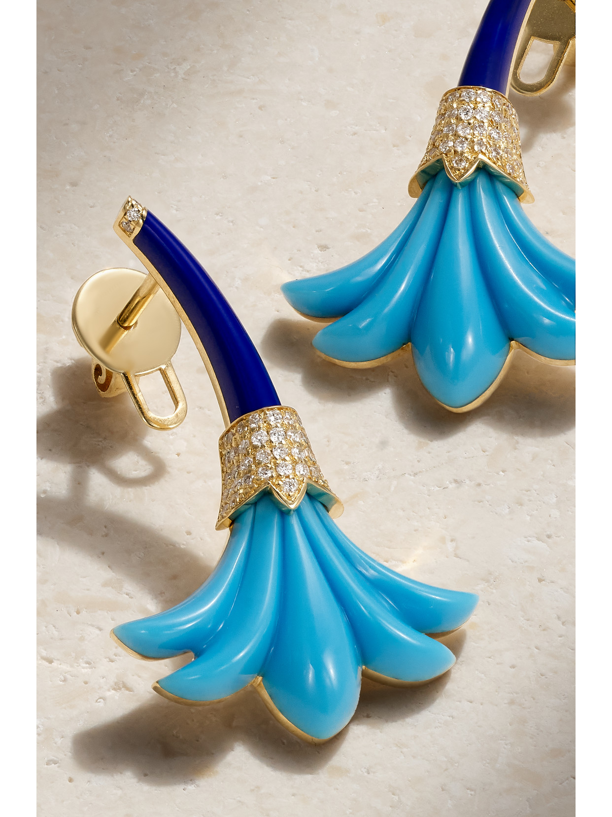 L'atelier Nawbar Big Flower 18-karat Gold Multi-stone Earrings In Gold