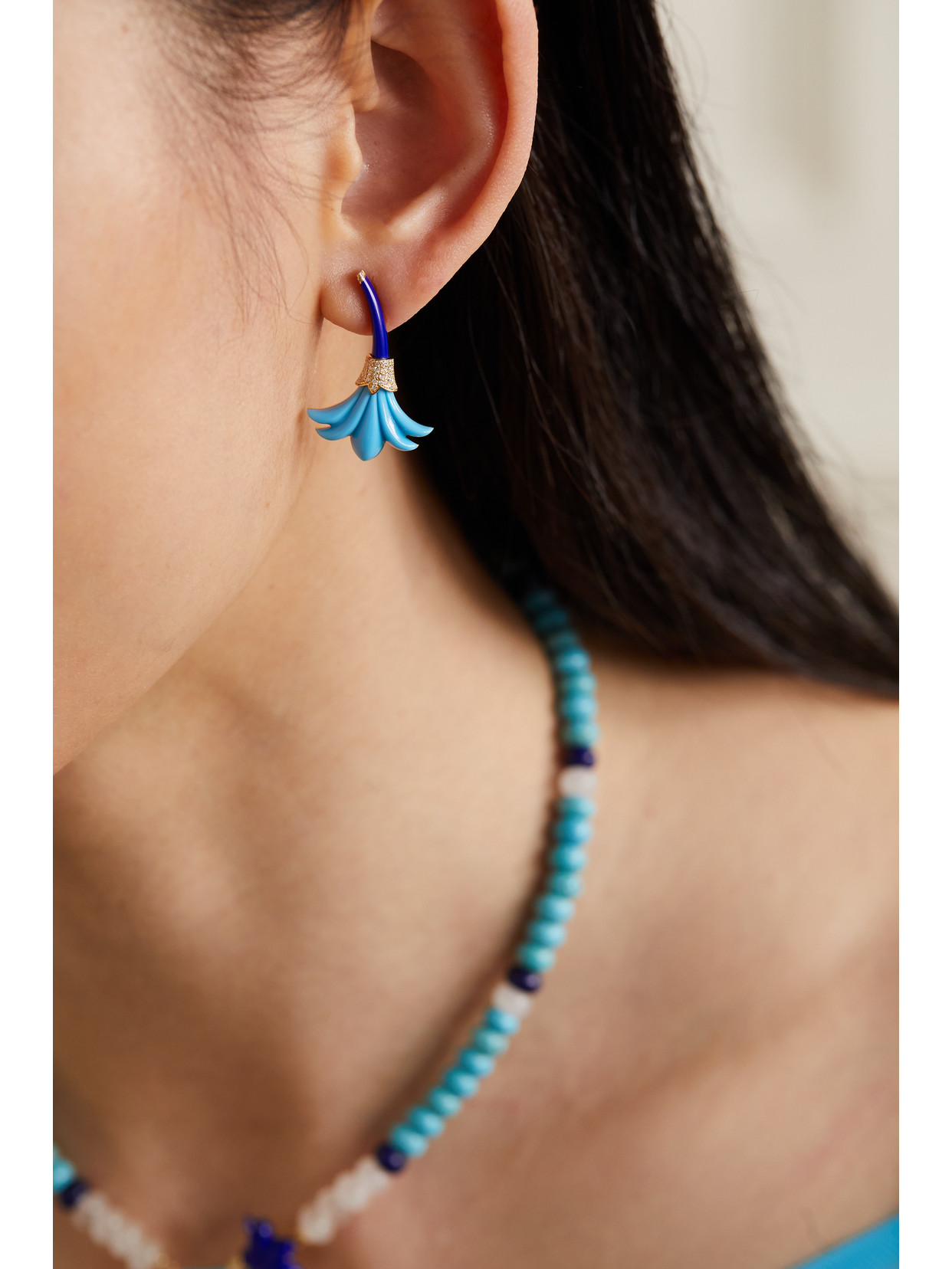 L'atelier Nawbar Big Flower 18-karat Gold Multi-stone Earrings In Gold
