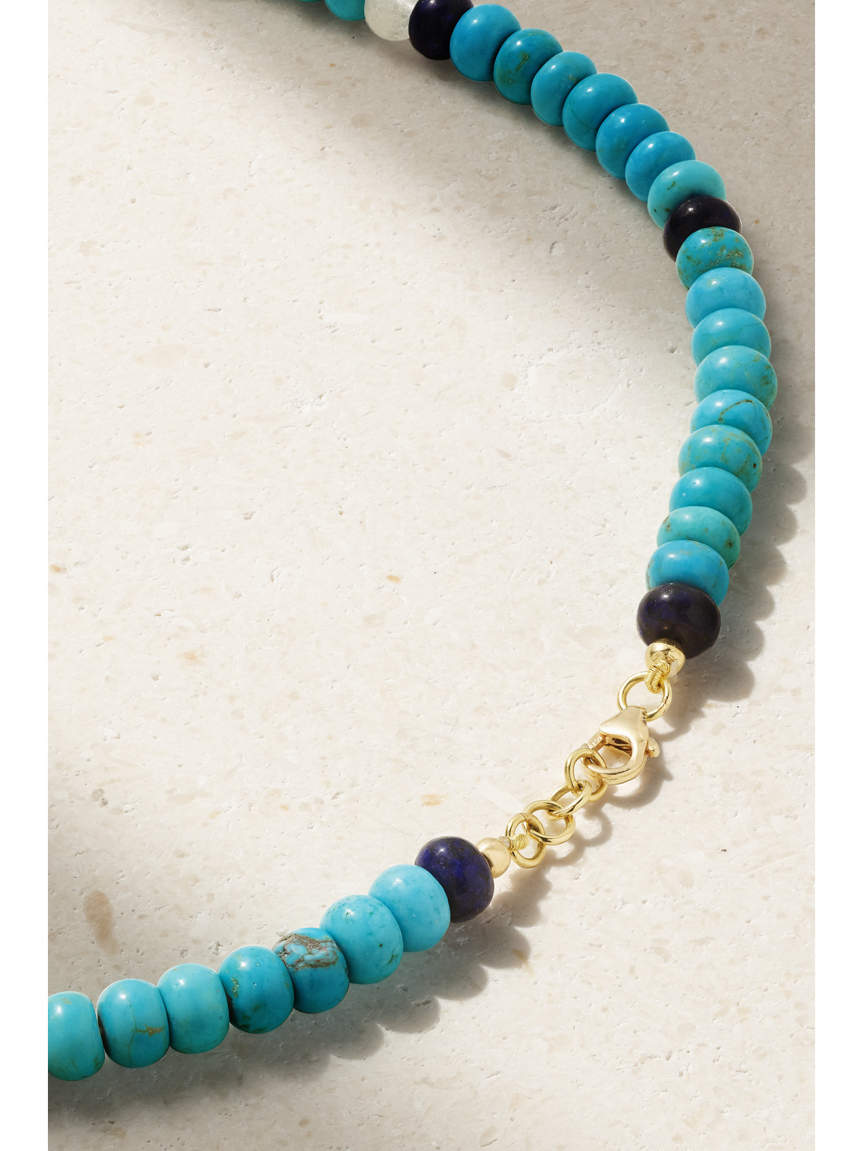 L'atelier Nawbar Flower 18-karat Gold Multi-stone And Enamel Necklace In Gold