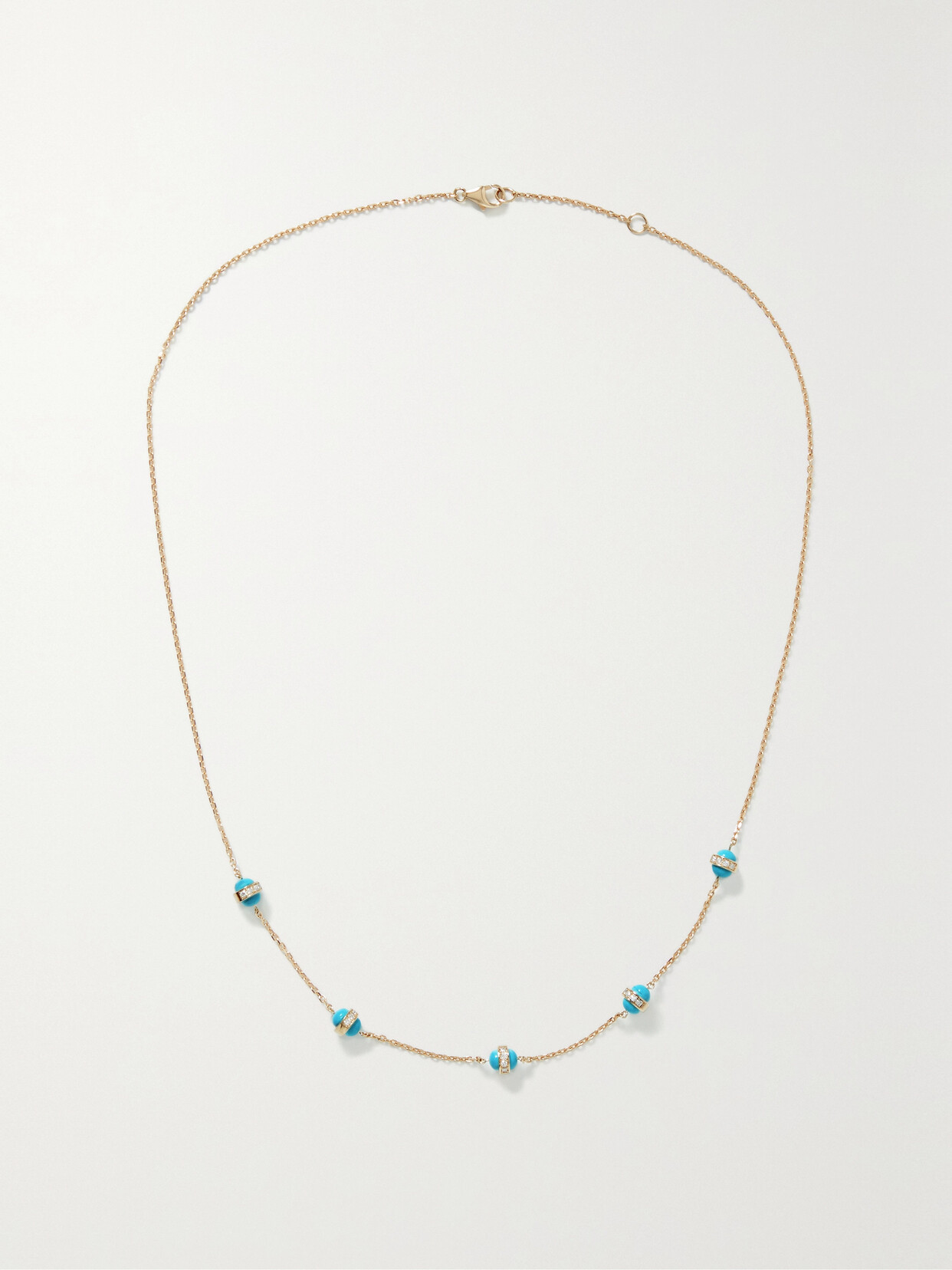 L'atelier Nawbar Atoms 18-karat Gold, Enamel And Diamond Necklace In Gold