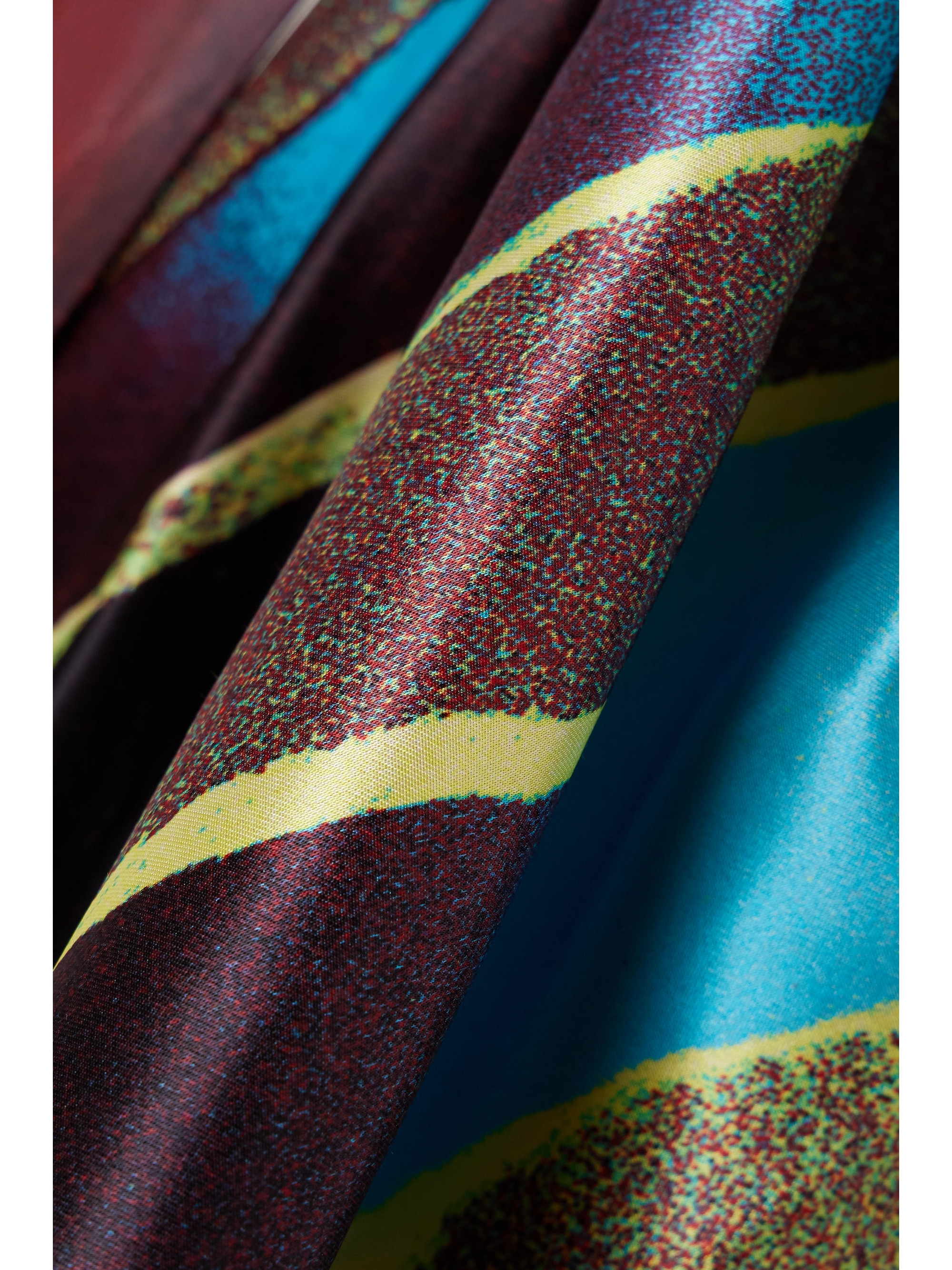 Christopher John Rogers Pussy-bow cutout printed satin maxi dress thumbnail