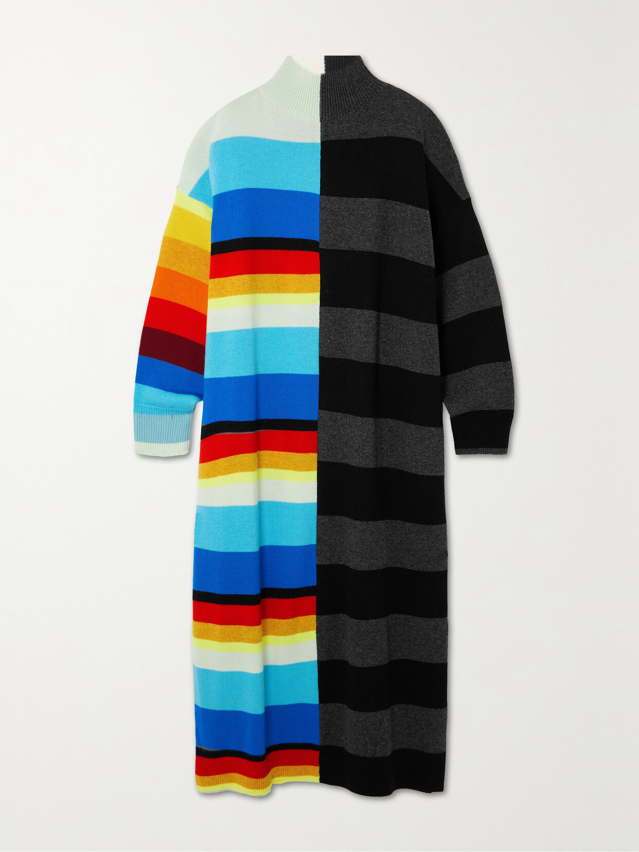 Shop Christopher John Rogers Striped Wool-blend Maxi Dress In Multi