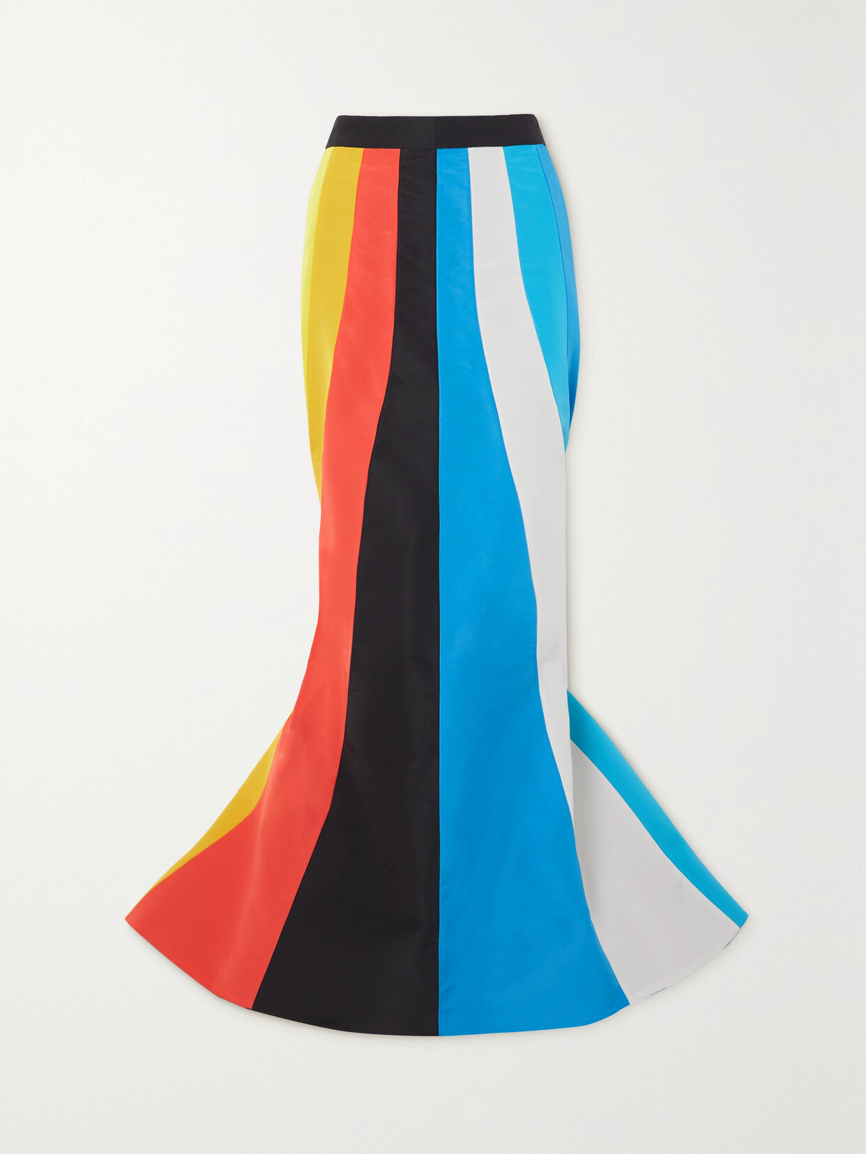 Christopher John Rogers Striped Silk-taffeta Maxi Skirt - Blue