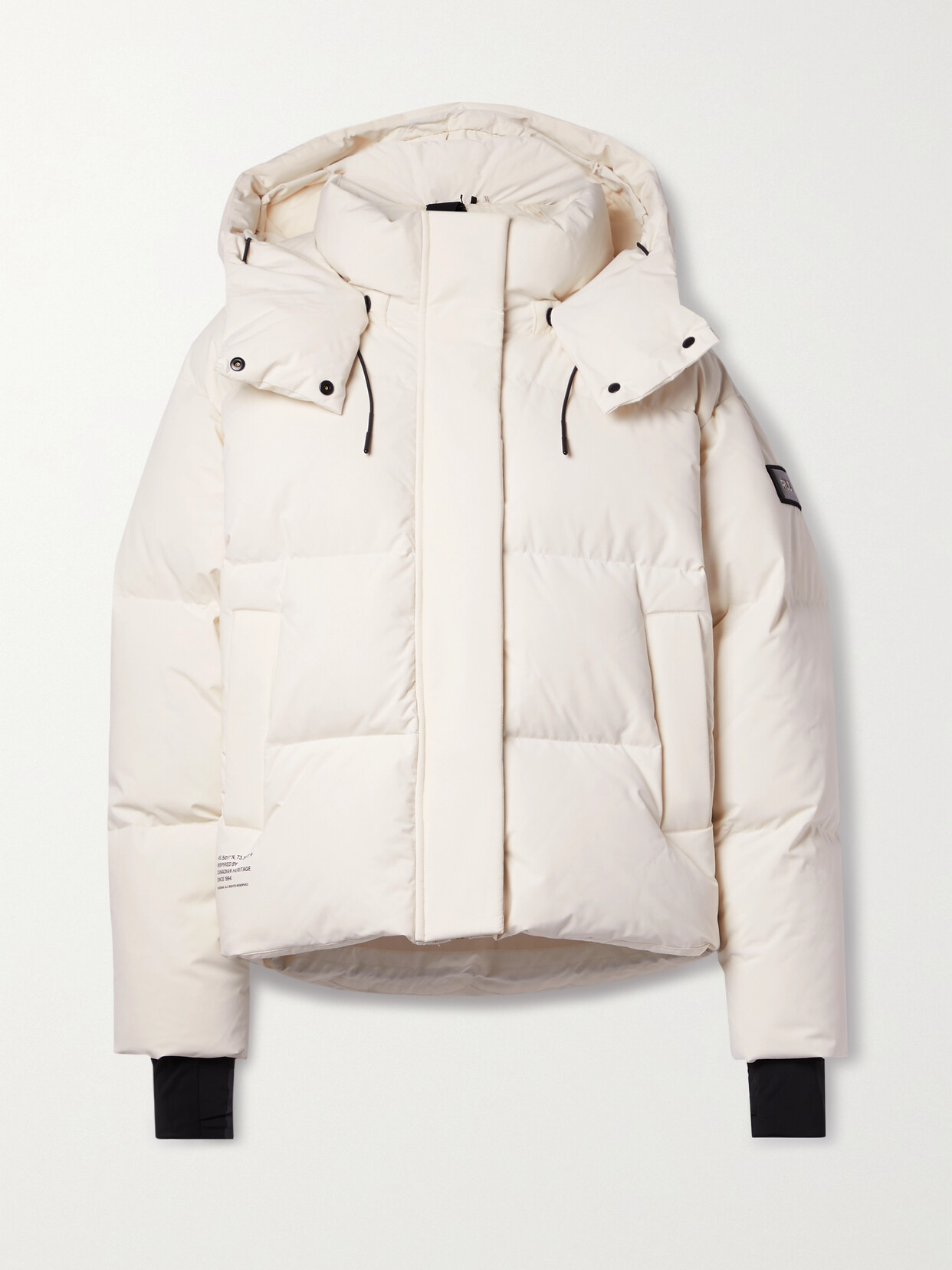 Rudsak + Net Sustain Danna Appliquéd Quilted Hooded Soft-stretch Down Ski Jacket In Cream