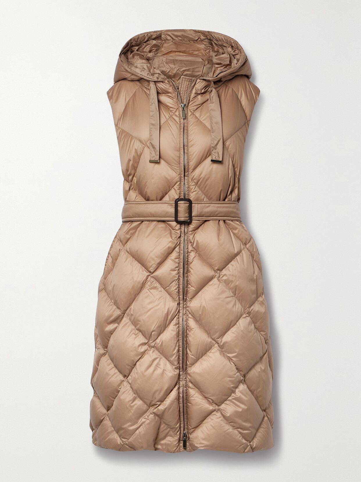 Max Mara - The Cube Tregil Hooded Quilted Shell Down Gilet - Brown