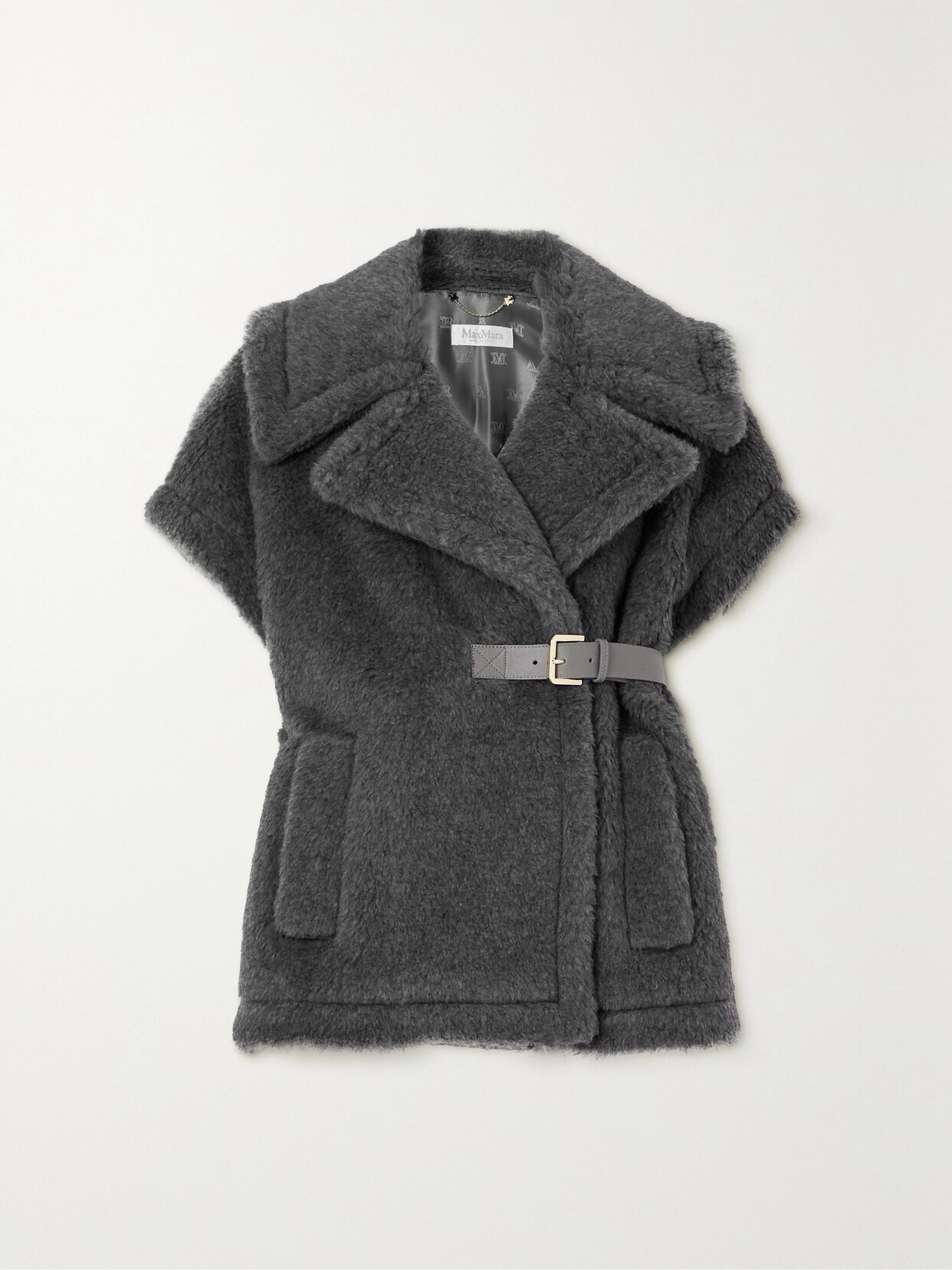 Max Mara - Leather-trimmed Alpaca, Cashmere And Silk-blend Vest - Gray