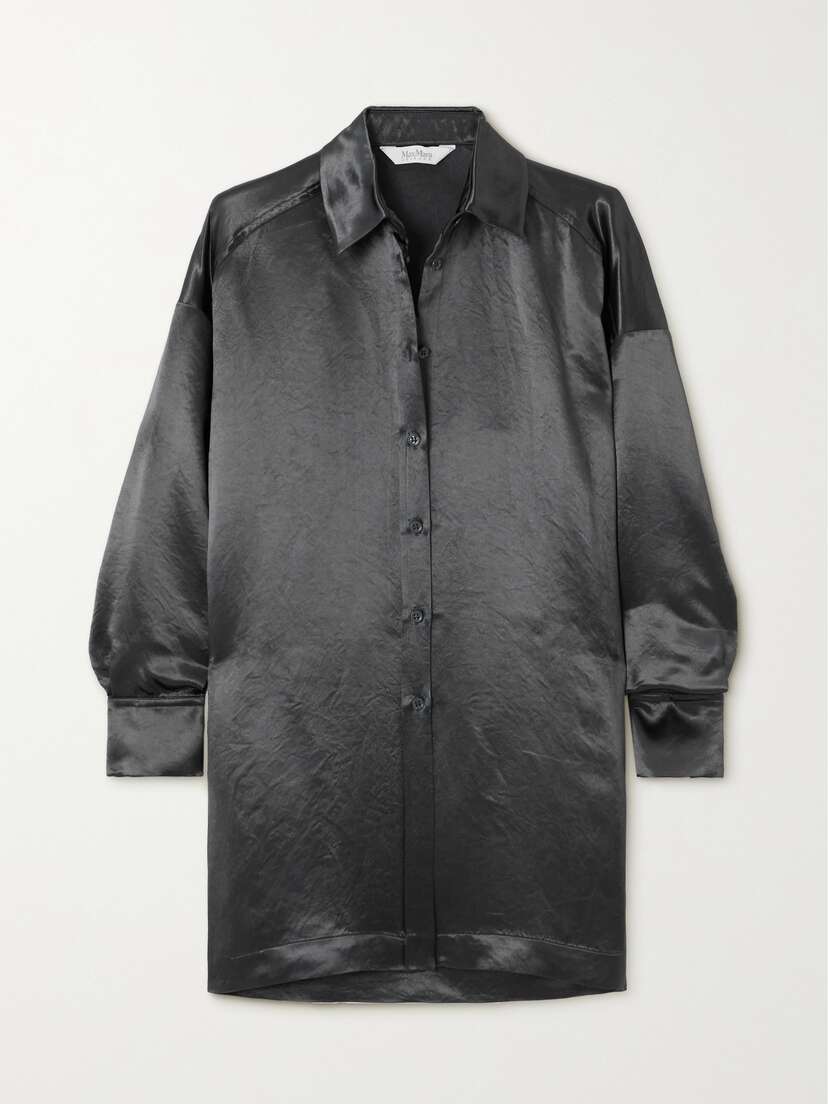 Max Mara Leisure Bacio Crinkled-satin Shirt - UK 18