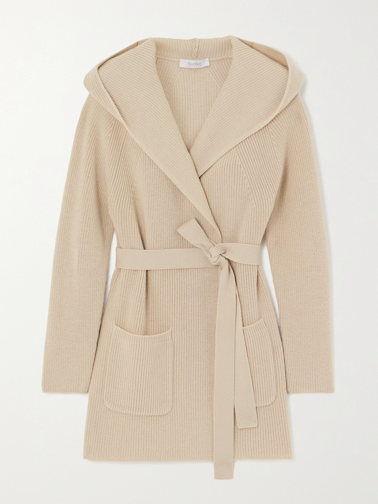 Max Mara - Leisure Nava Hooded Belted Wool Cardigan - Off-white