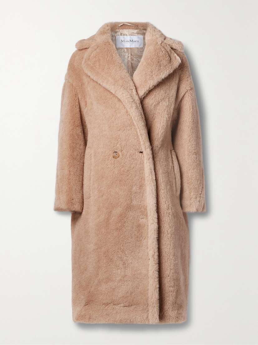 Max Mara Nuevo Teddy Oversized Double-breasted Alpaca, Cashmere And Silk-blend Coat