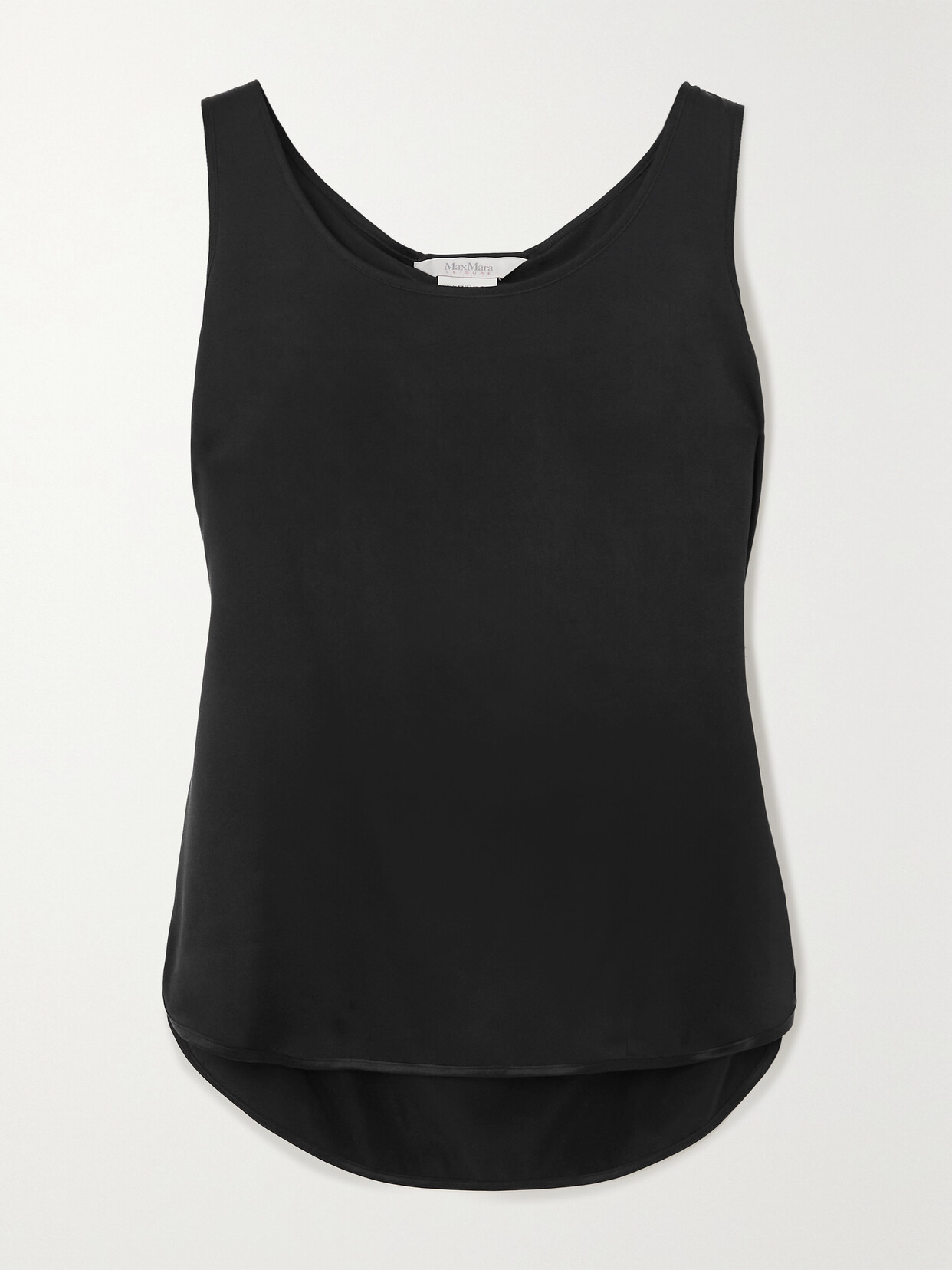 Max Mara - Leisure Pan Stretch-silk Satin Tank - Black