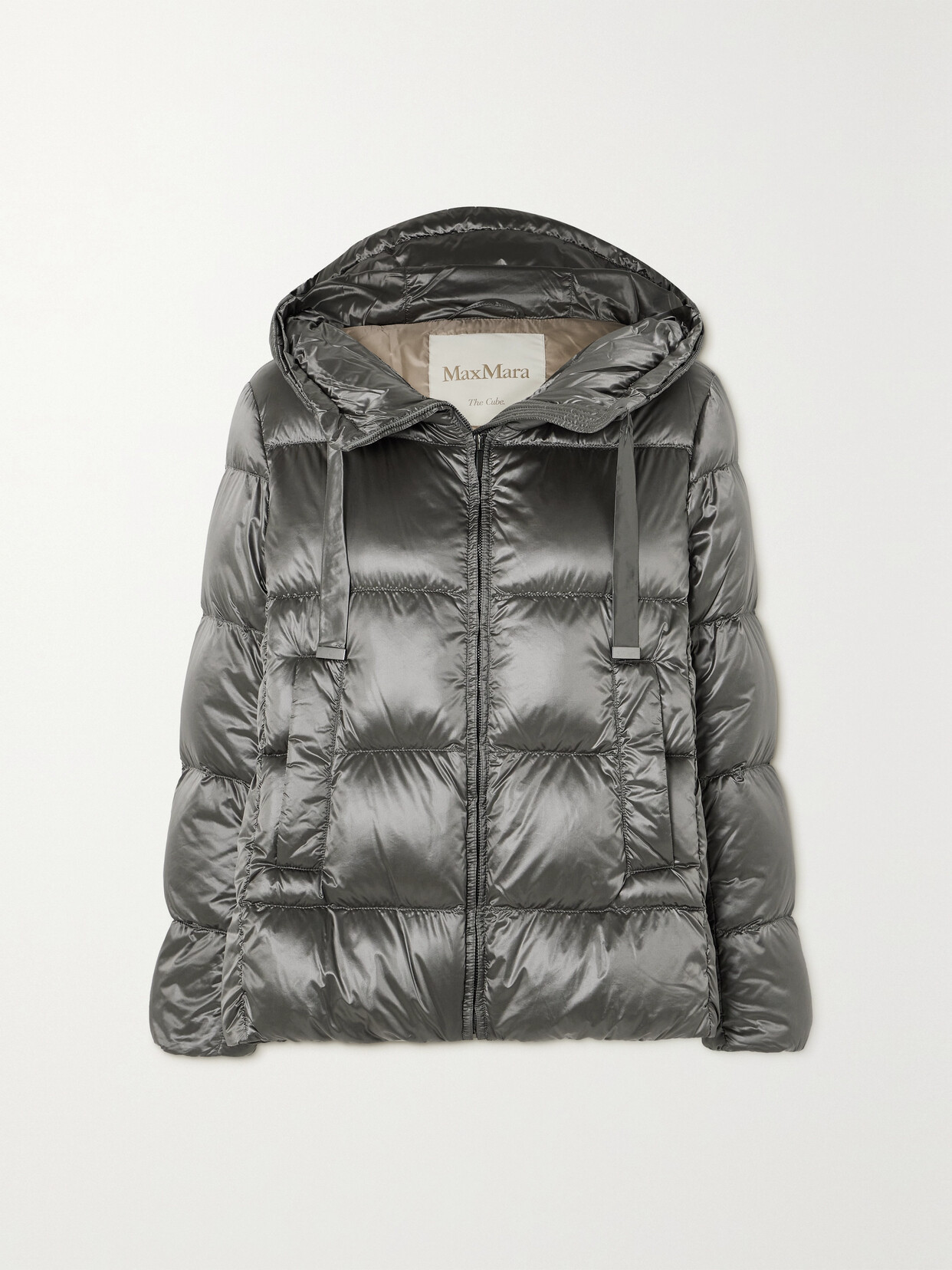 Max Mara - Spaces Hooded Quilted Shell Down Jacket - Gray