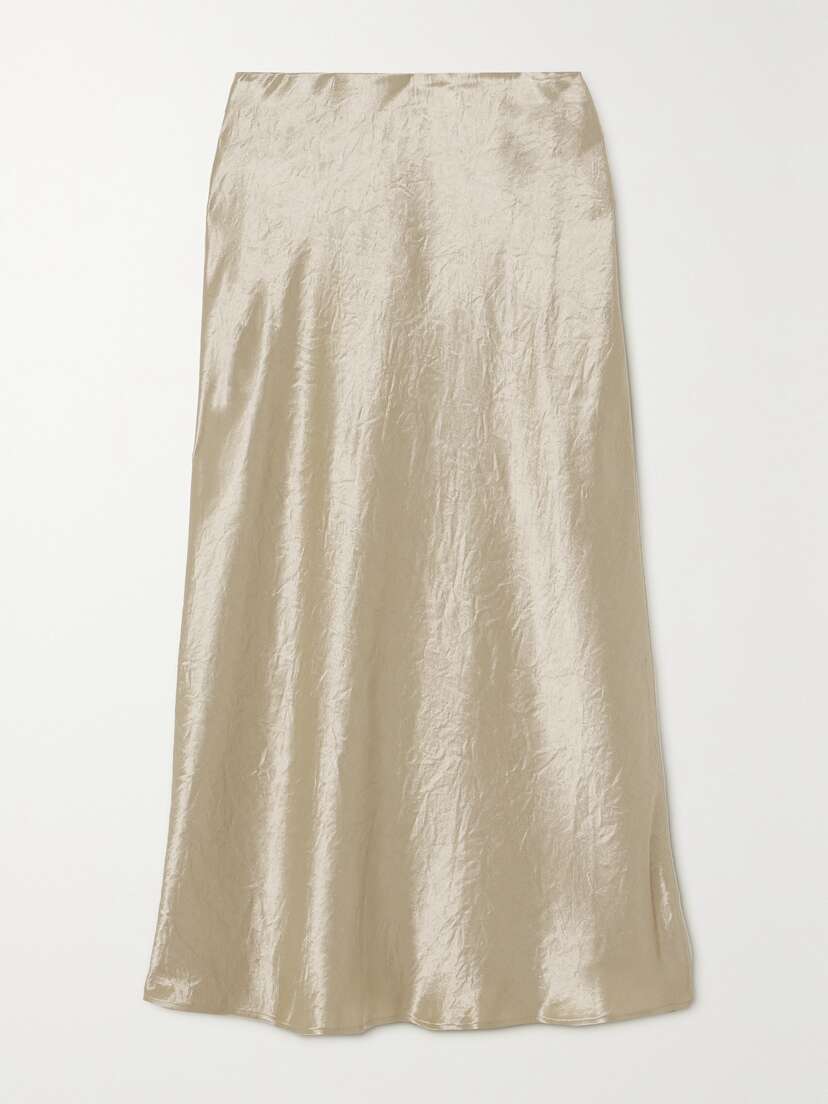 Max Mara Leisure Alessio Crinkled-satin Midi Skirt -  - UK 18