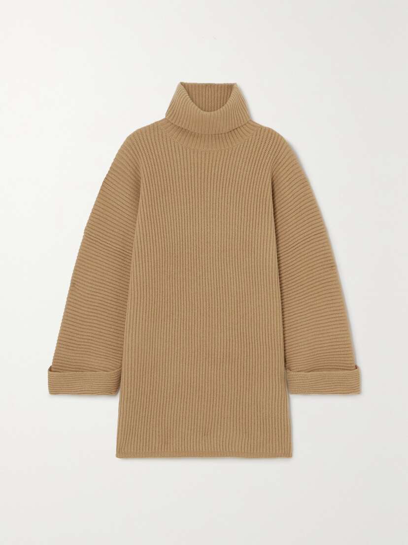 Max Mara Dula Ribbed Wool And Cashmere-blend Turtleneck Sweater