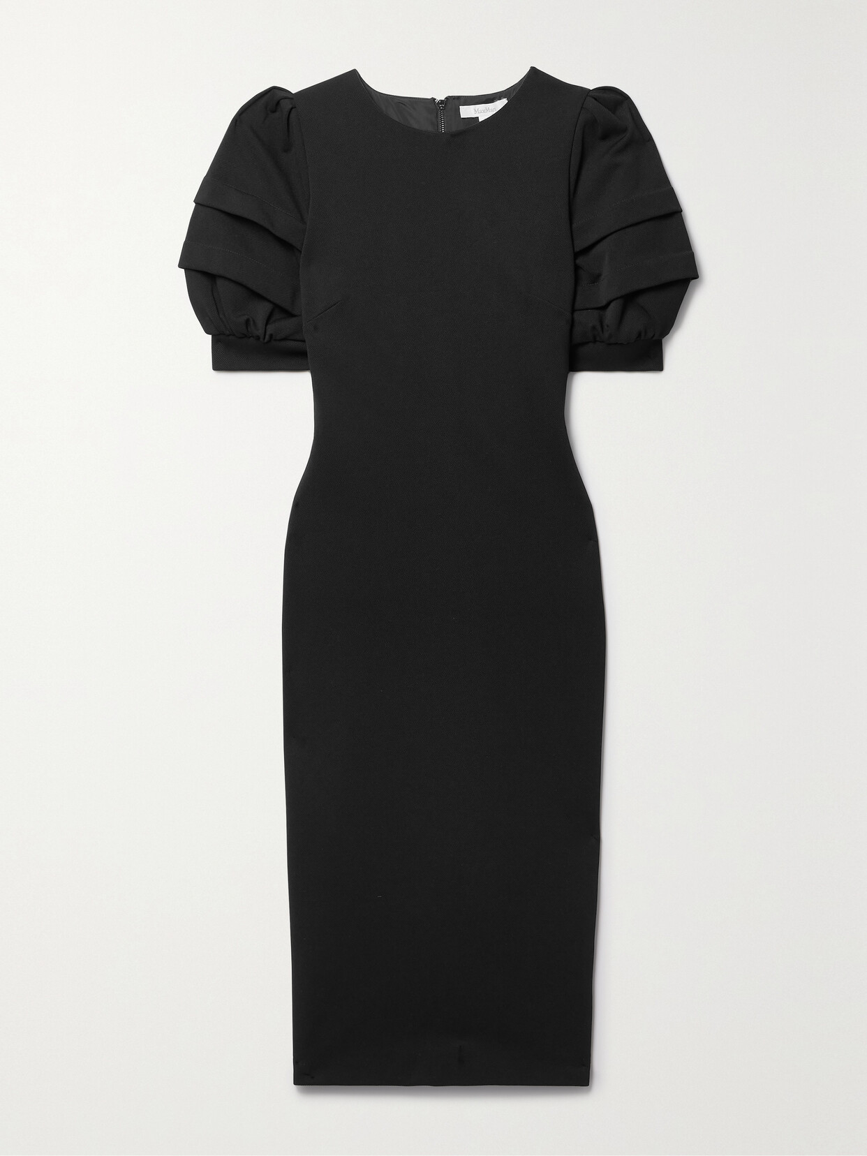 Max Mara Peonie Pleated Twill Midi Dress