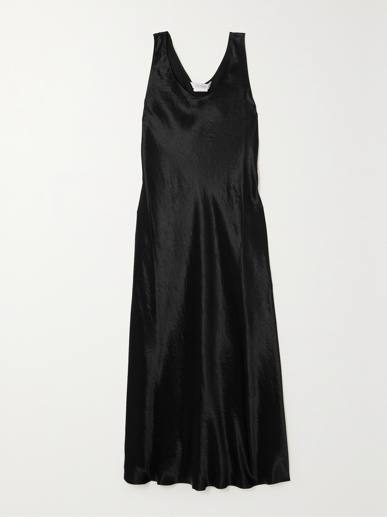 Max Mara Leisure Talete Crinkled-satin Midi Dress - Black