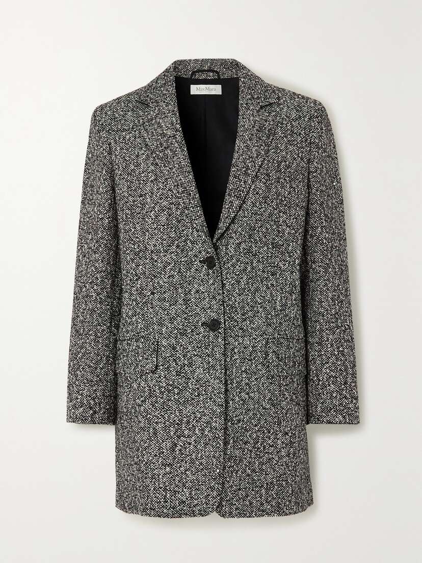 Max Mara Ovale Wool-blend Bouclé-tweed Blazer - UK 14
