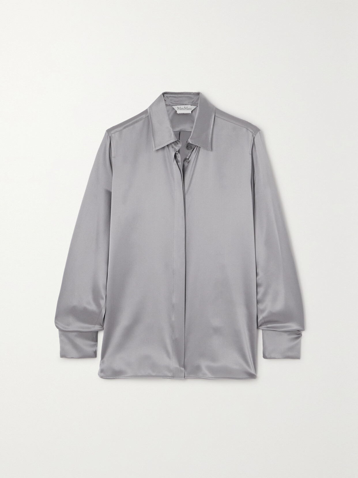 Max Mara - Aiello Silk-satin Shirt - Gray