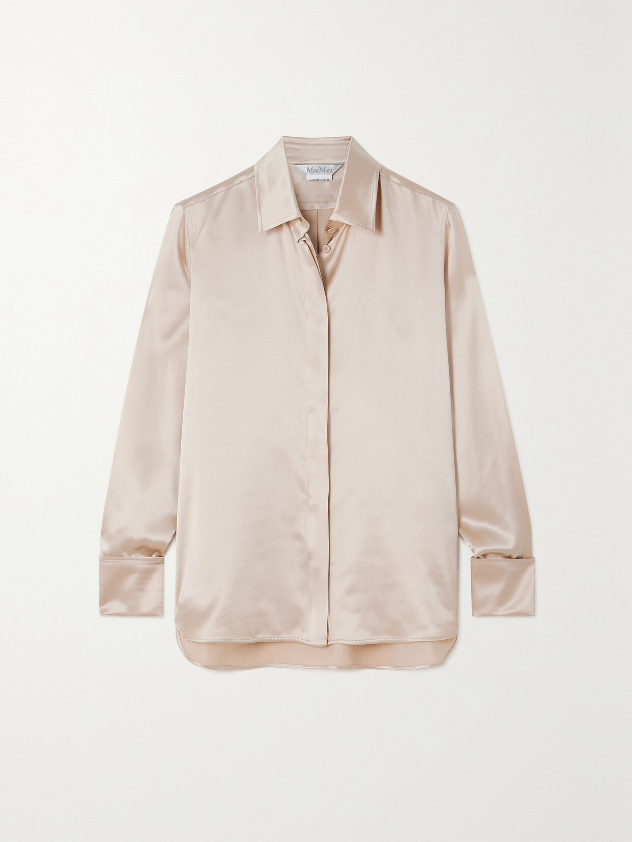 Max Mara Aiello Silk-satin Shirt In Pink