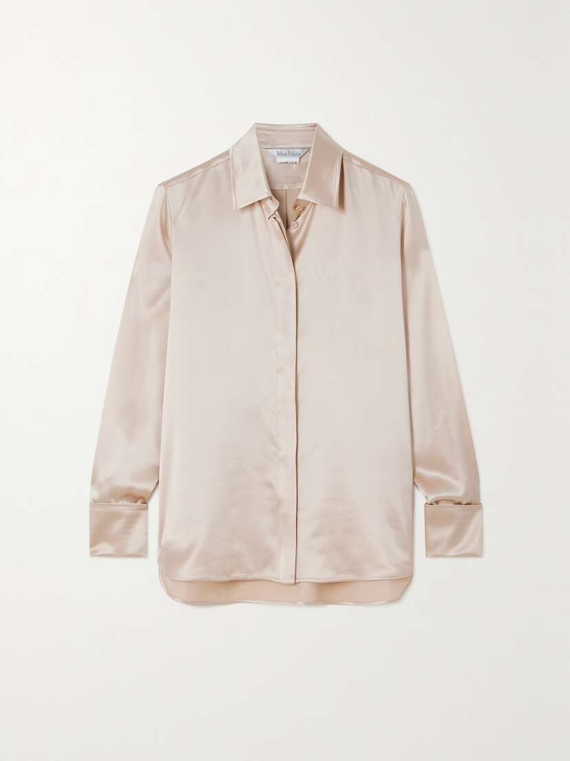 Max Mara Aiello Silk-satin Shirt - UK 18