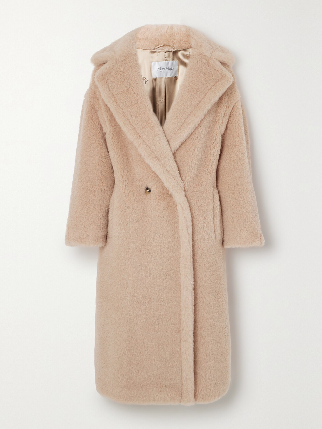 Max Mara - Tedgirl Double-breasted Alpaca, Wool And Silk-blend Coat - Pink