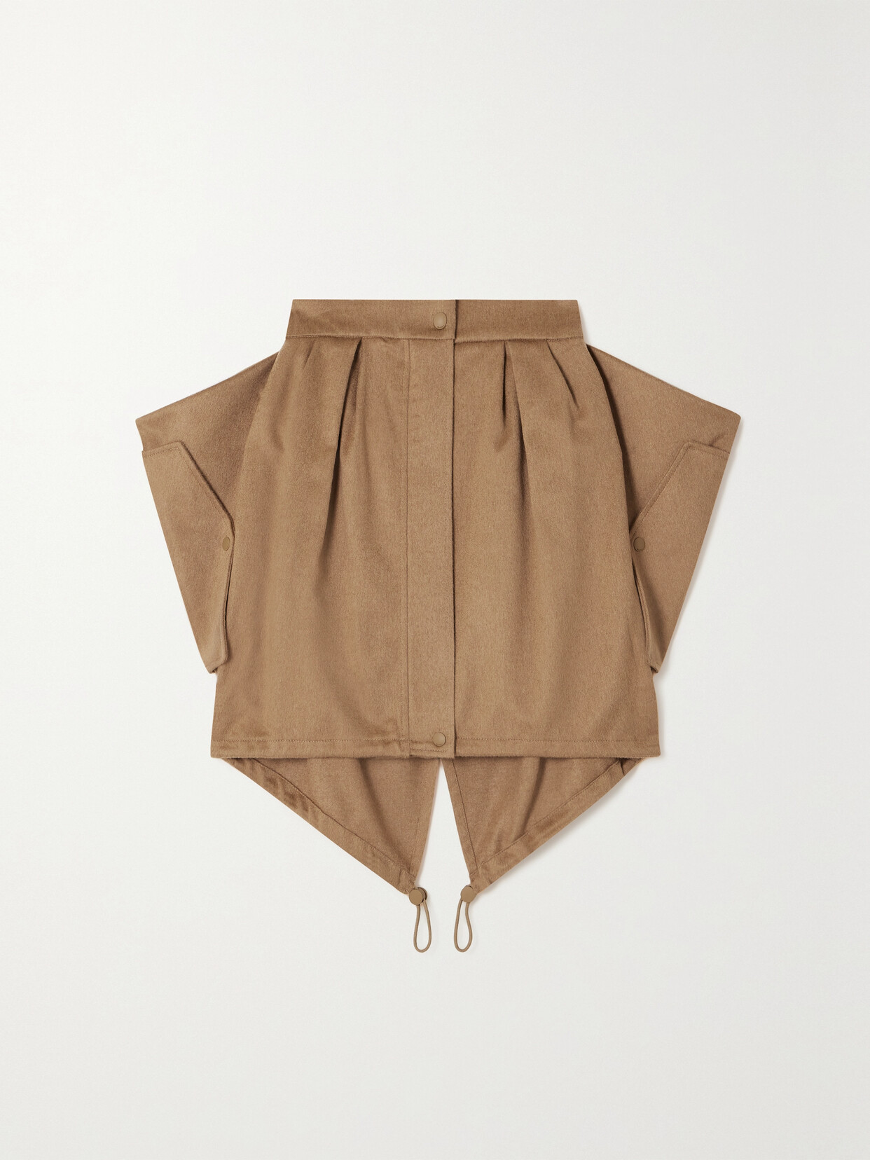 Max Mara Ritmo Pleated Wool Mini Skirt In Brown