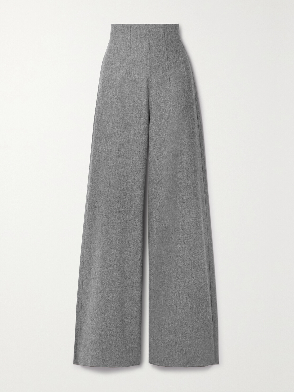 Max Mara Venas Wool-blend Wide-leg Pants In Gray
