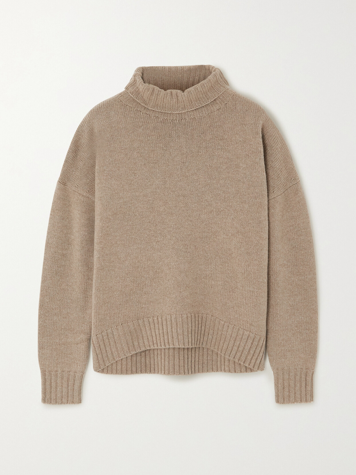 Max Mara Gianna Wool And Cashmere-blend Turtleneck Sweater In Neutrals