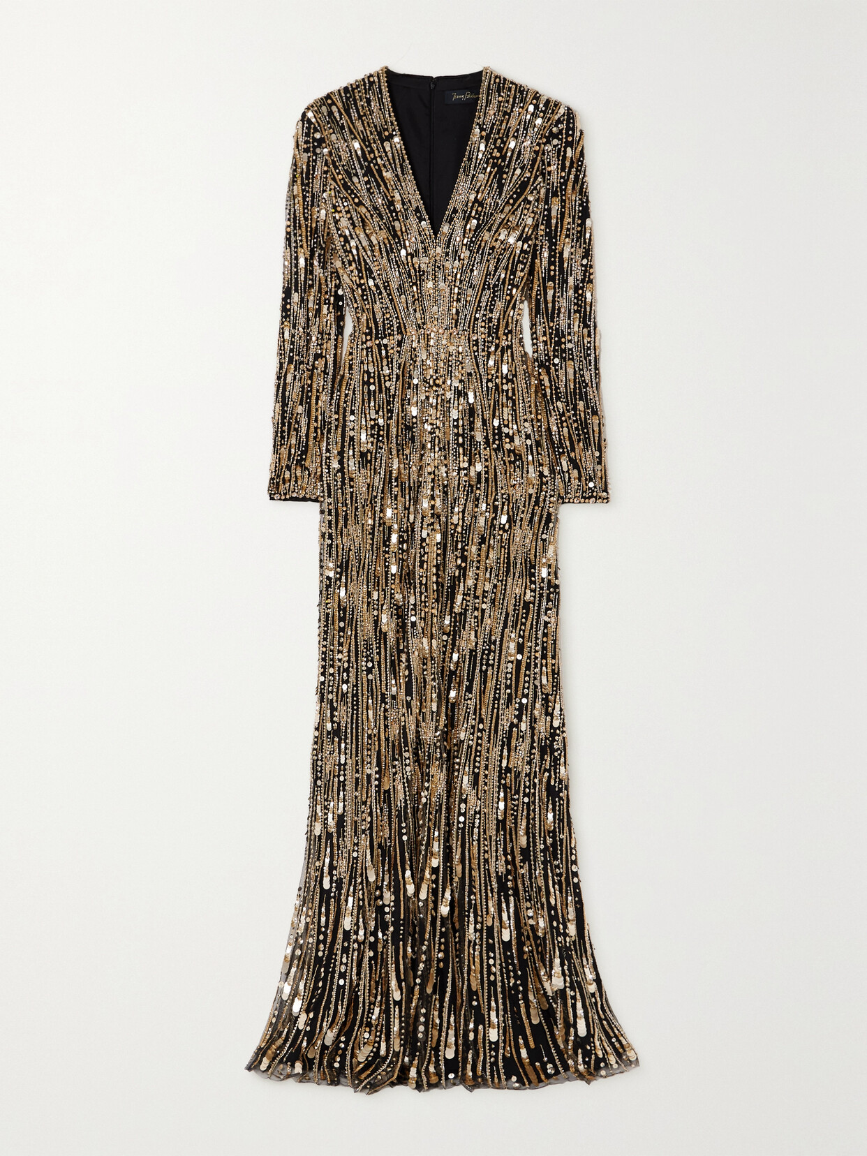 Jenny Packham Vivien Embellished Tulle Gown - Black