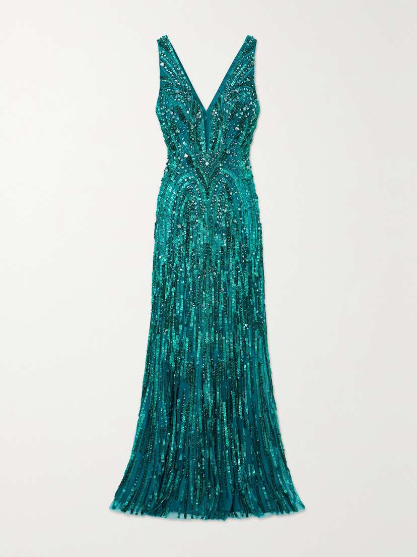 Jenny Packham Raquel Embellished Tulle Gown - UK 18