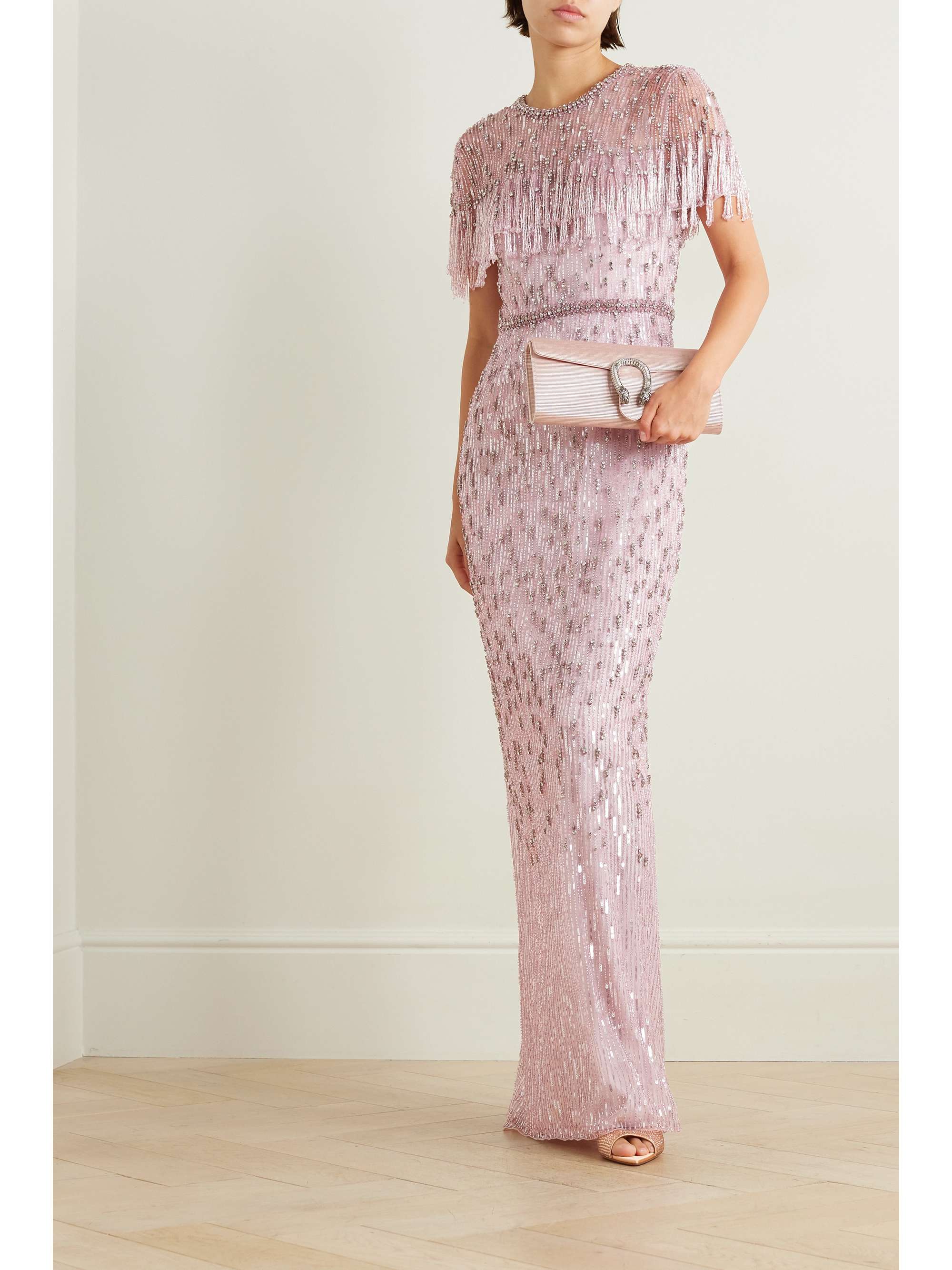 JENNY PACKHAM Meline fringed embellished tulle gown NETAPORTER