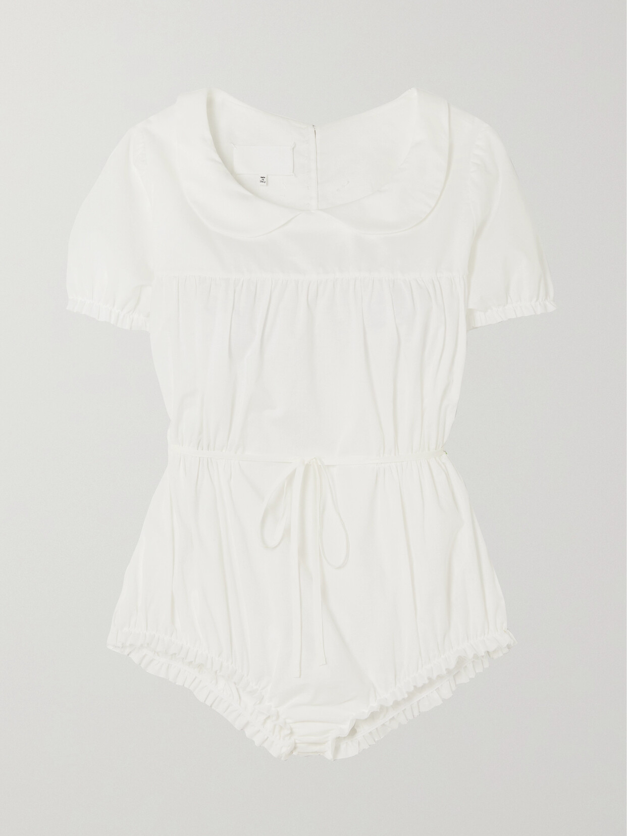 Maison Margiela - Gathered Belted Cotton-poplin Bodysuit - White