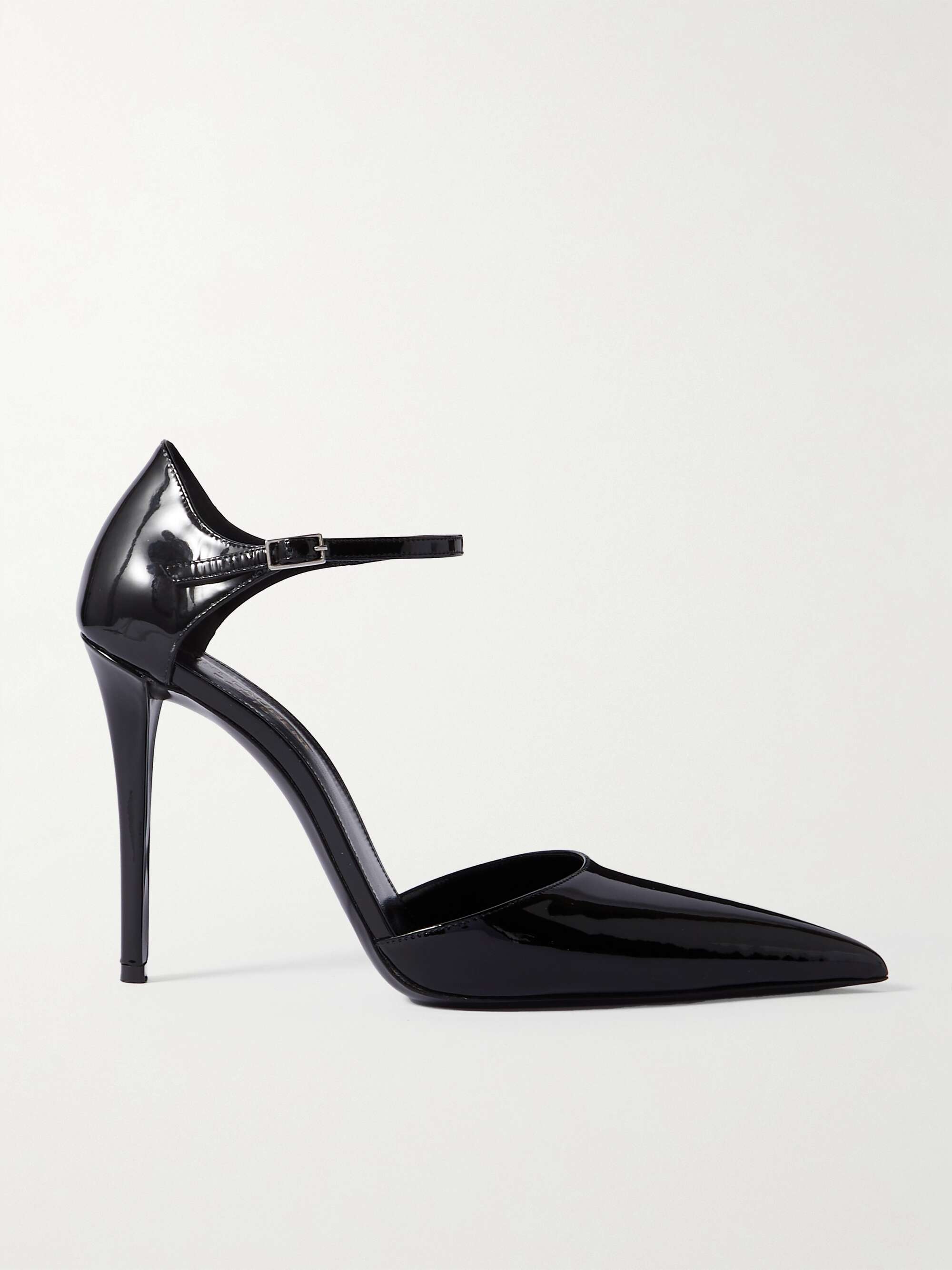 SAINT LAURENT Avenue glossed-leather point-toe pumps | NET-A-PORTER