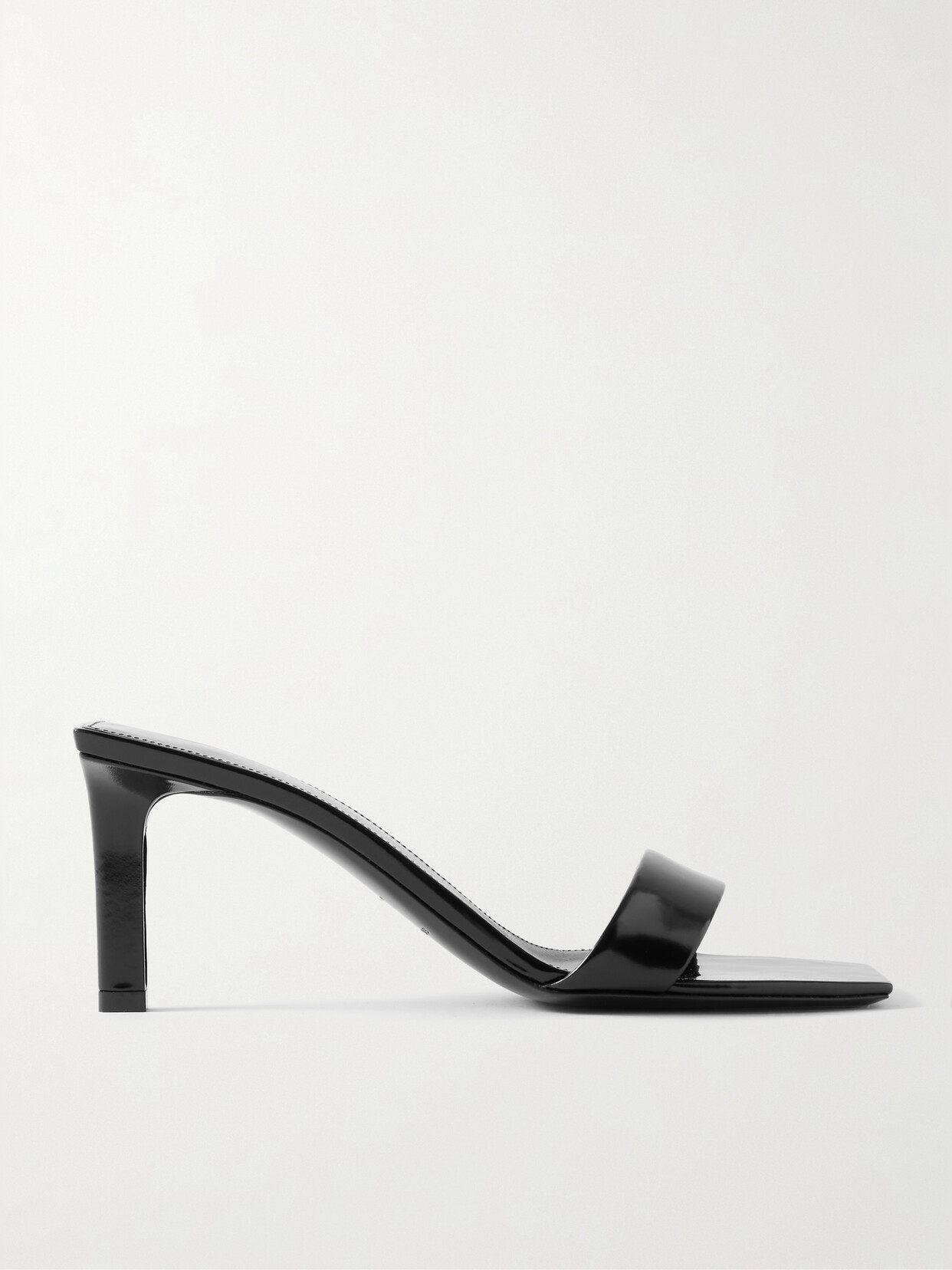 SAINT LAURENT - Marilyn Glossed-leather Mules - Black