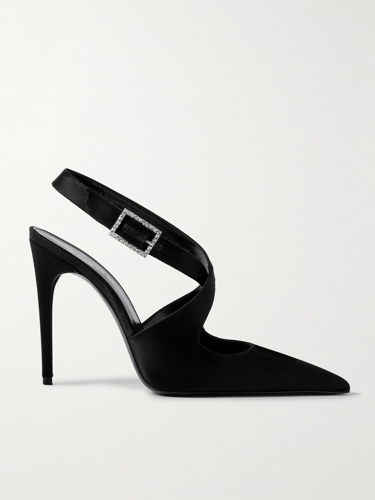 Saint Laurent Spontini Velvet And Satin Pumps In Black