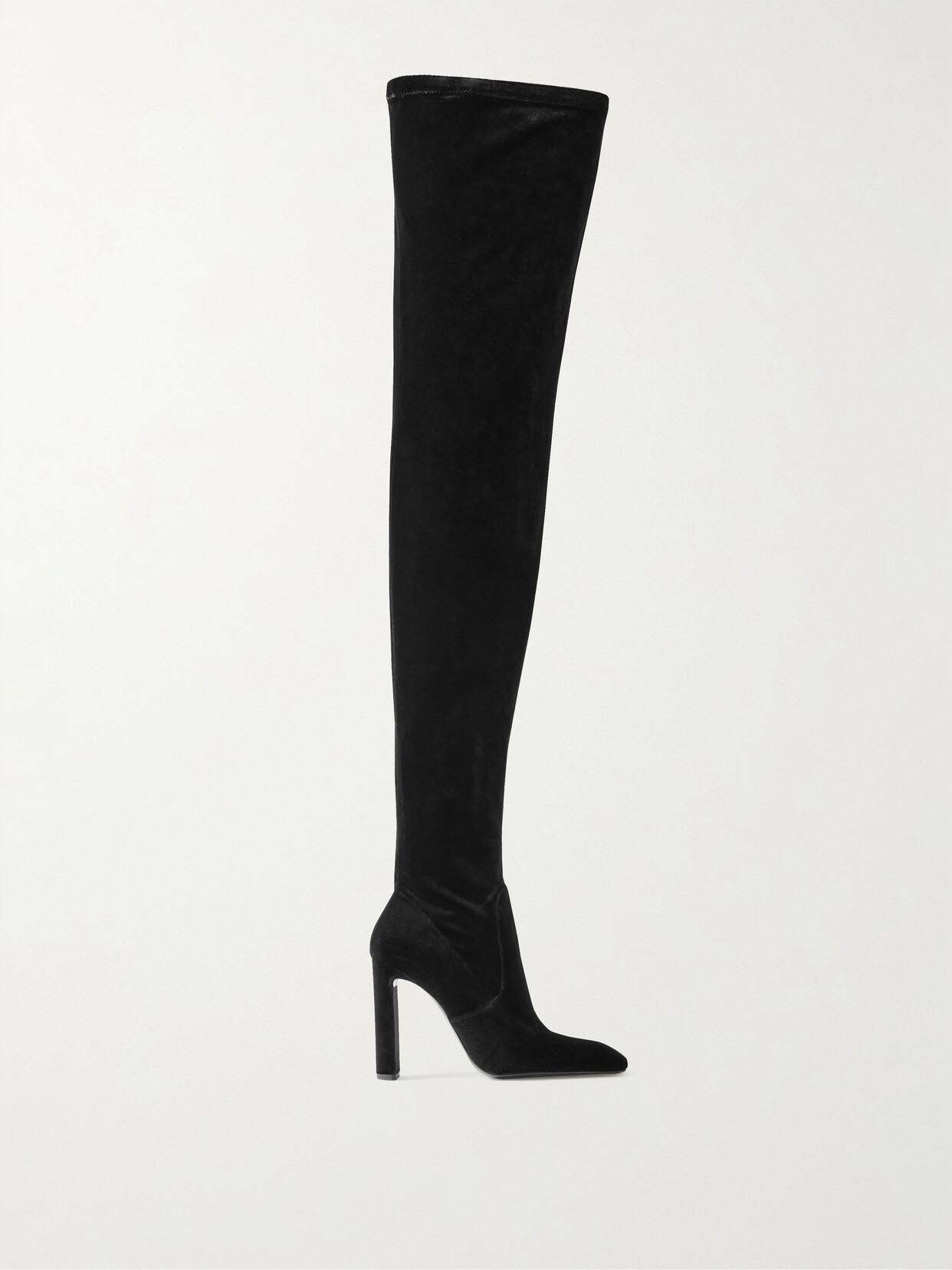 SAINT LAURENT Velvet Over-the-knee Boots - Black
