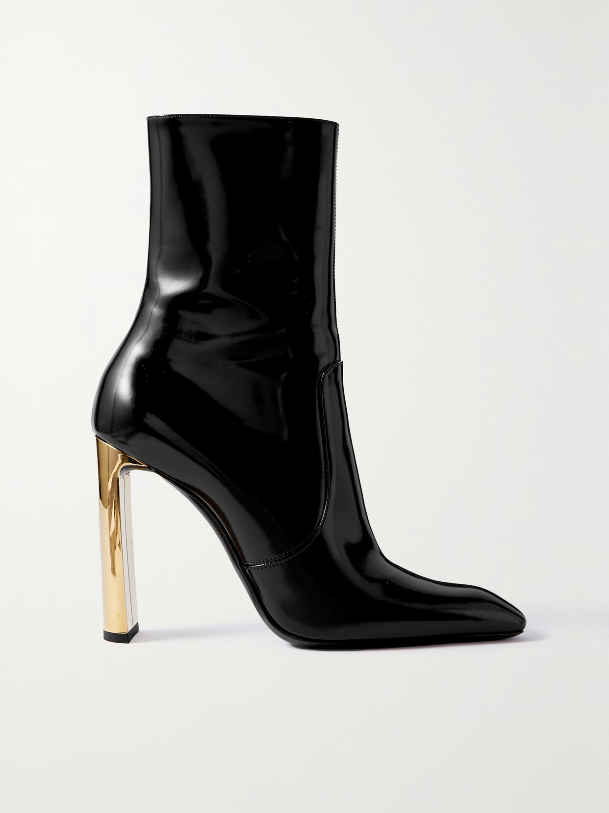 SAINT LAURENT - Auteuil Patent-leather Ankle Boots - Black