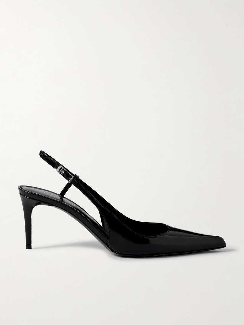 Saint Laurent Vendome Patent-leather Slingback Pumps