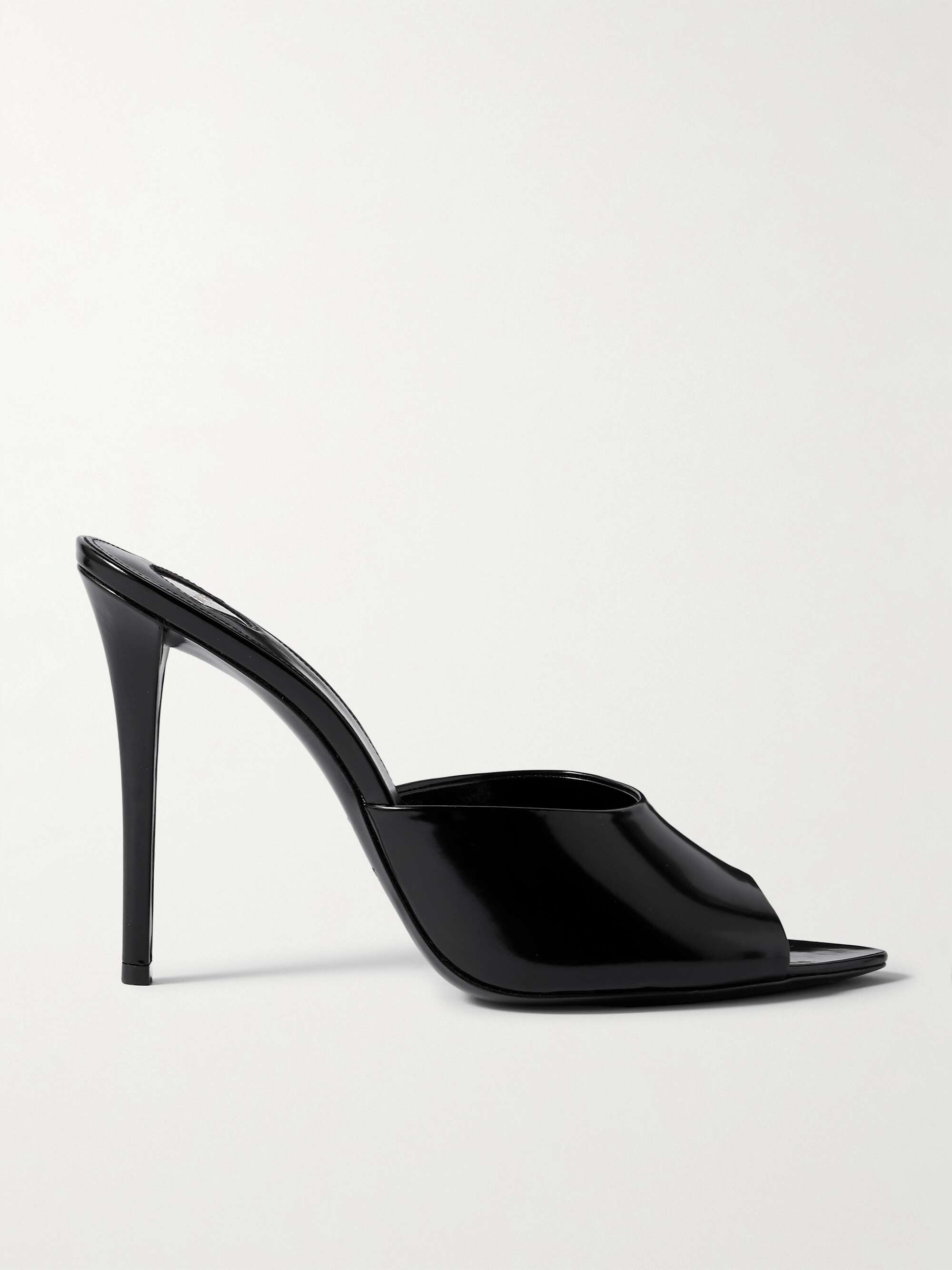 SAINT LAURENT Glossed-leather mules | NET-A-PORTER