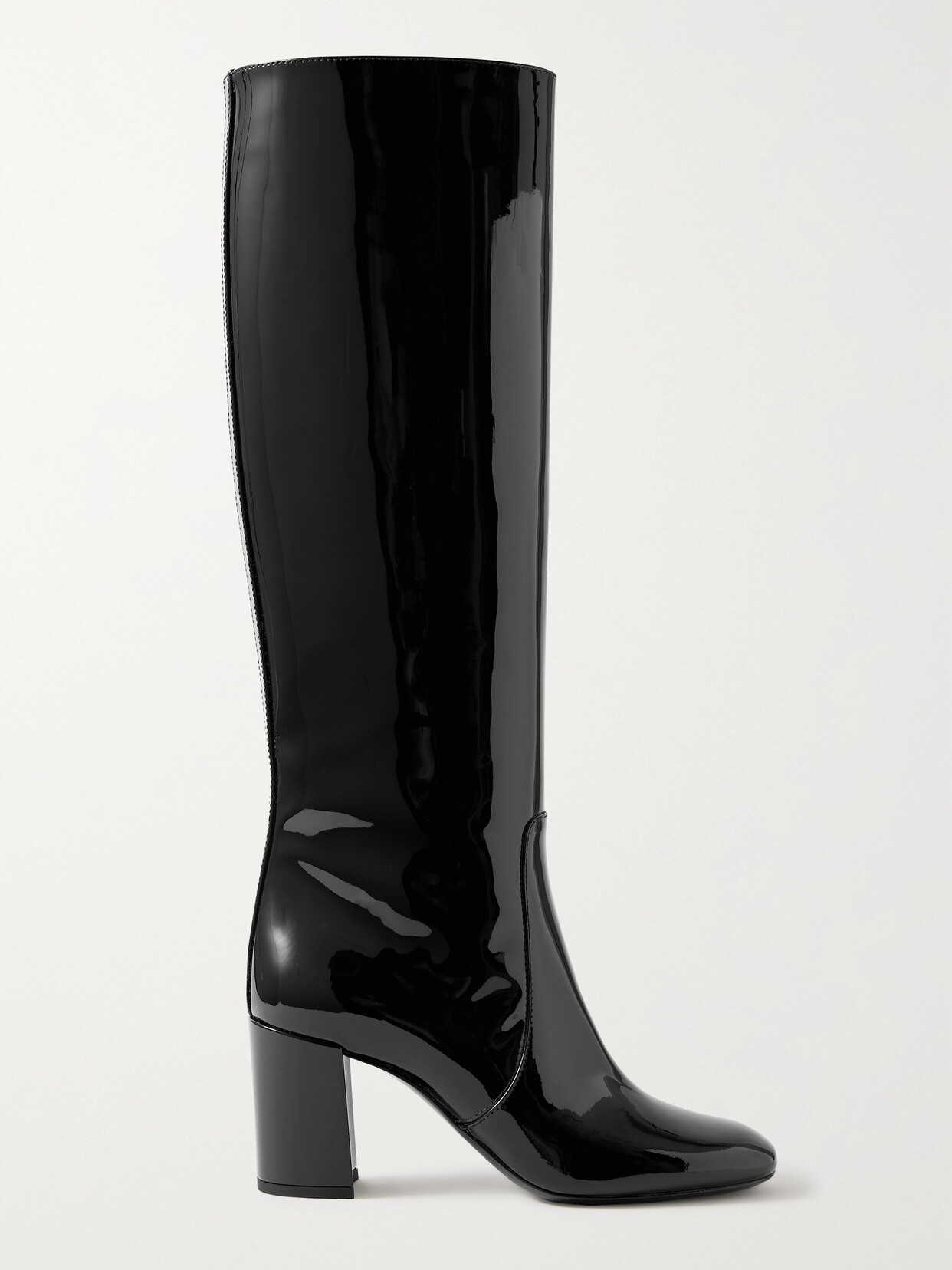 SAINT LAURENT Patent-leather Knee Boots - Black