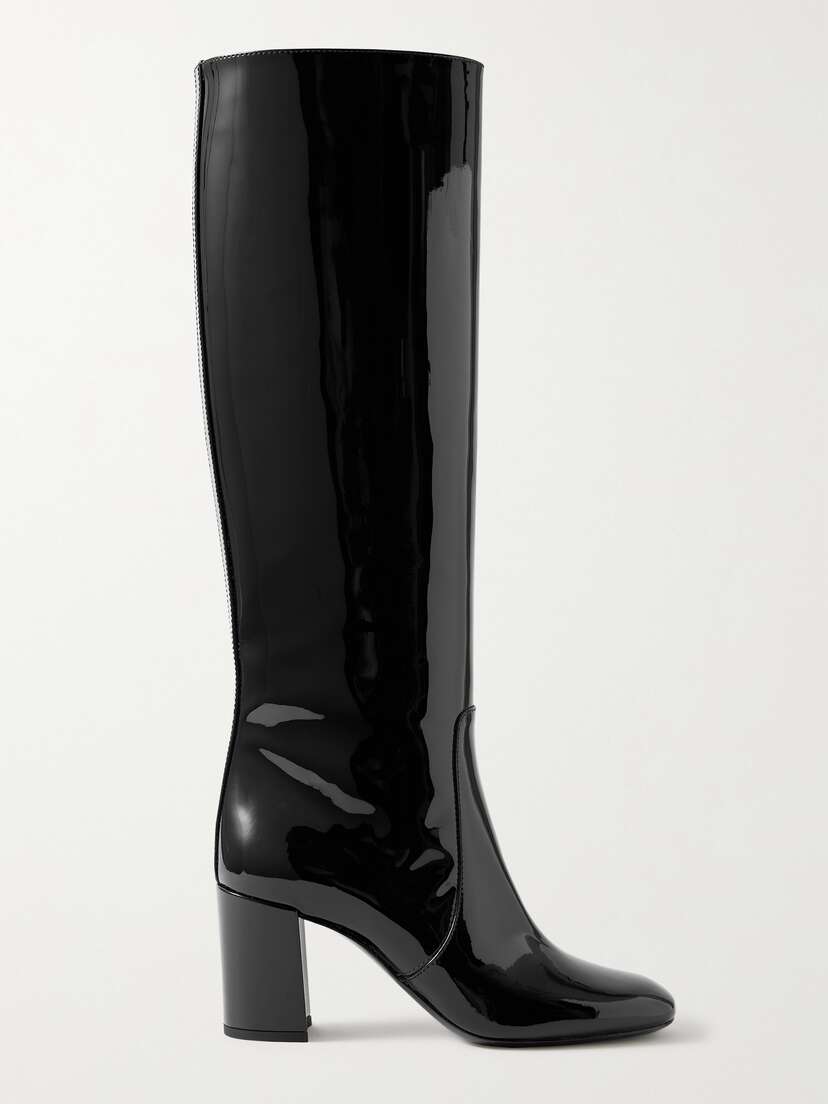 Saint Laurent Patent-leather Knee Boots - EU 42