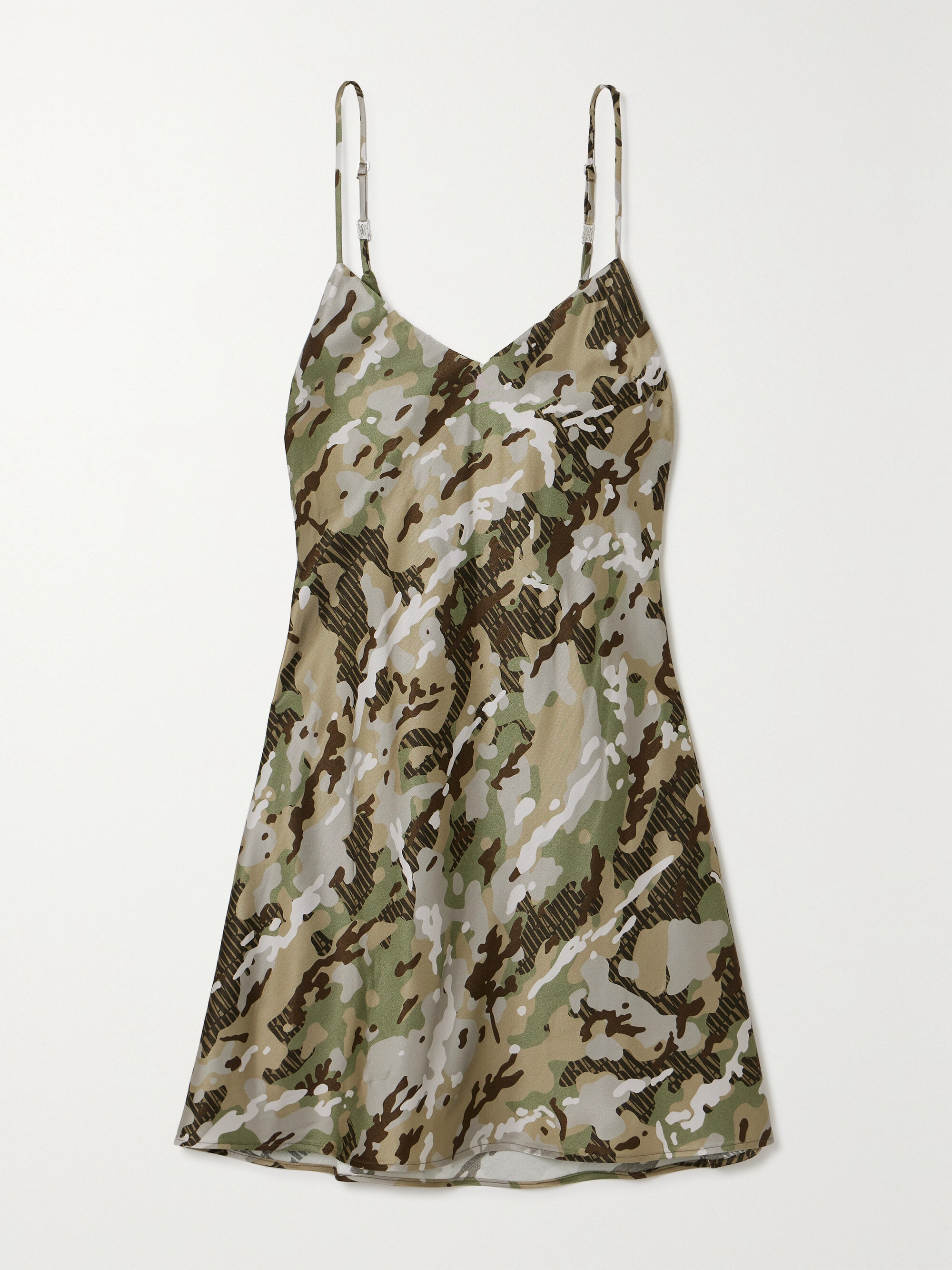 AMIRI Camouflage-print satin mini dress