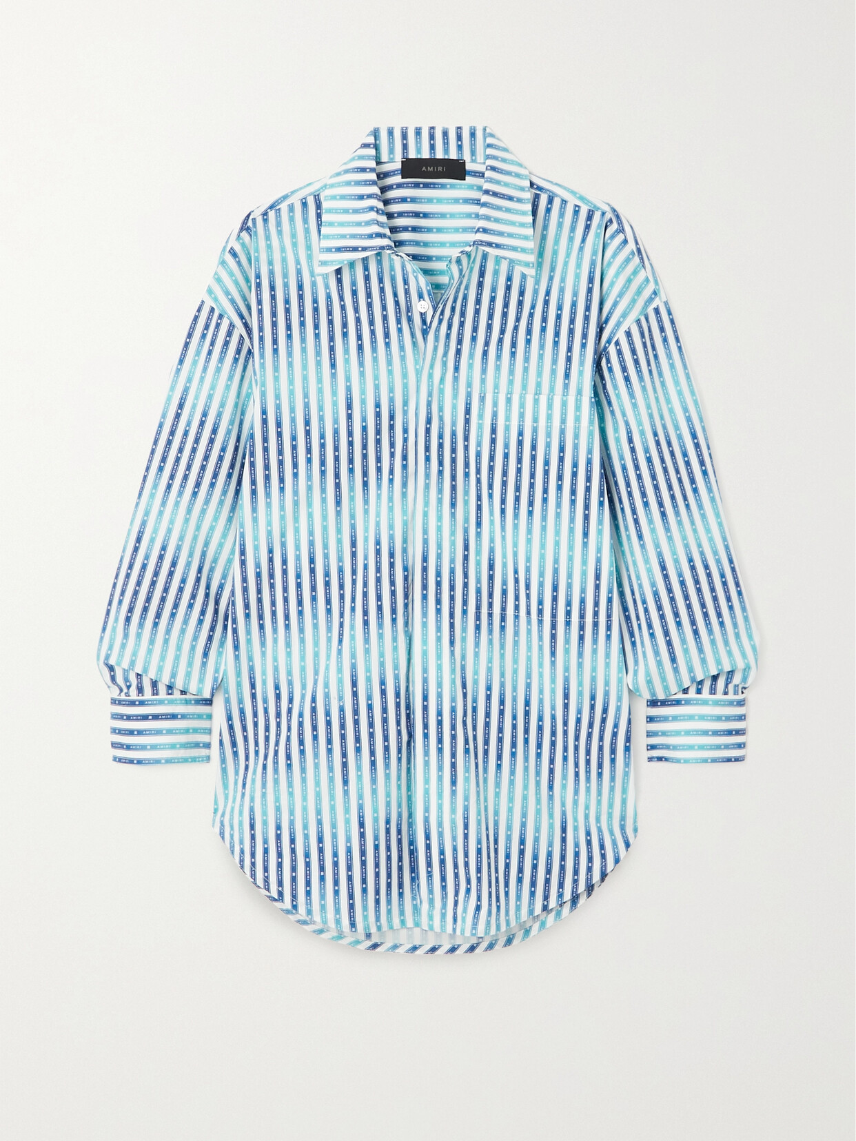AMIRI - Striped Cotton-poplin Shirt - Blue