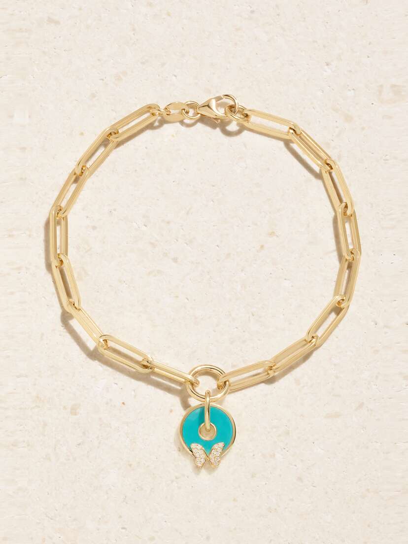 Foundrae Reverie 18-karat Gold, Diamond And Ceramic Bracelet
