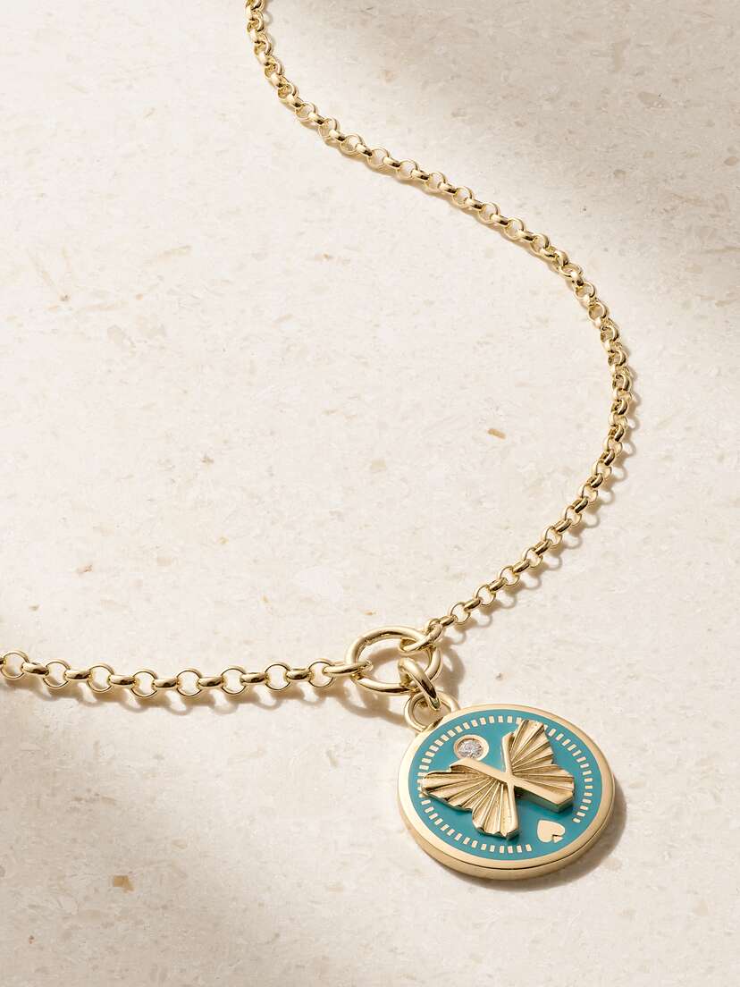 Foundrae Reverie 18-karat Gold, Ceramic And Diamond Necklace