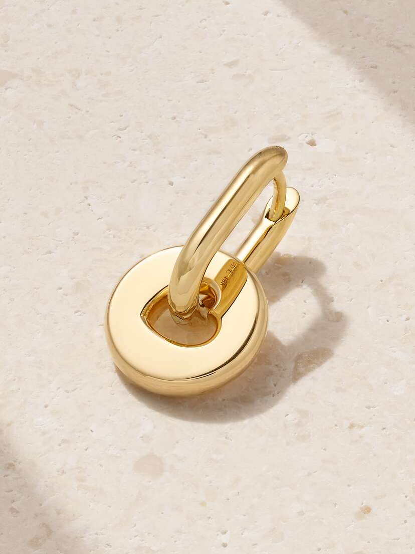 Foundrae Love Petite Chubby Heart Beat 18-karat Gold Single Earring