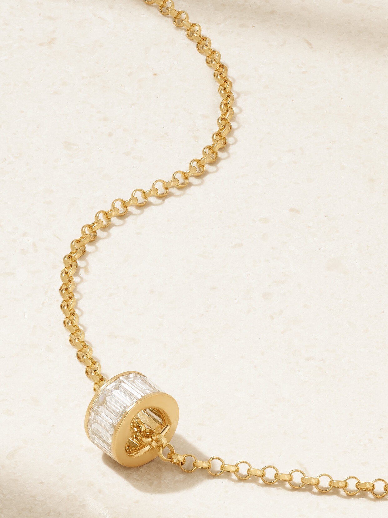 Foundrae Heart Beat 18-karat Recycled Gold Laboratory-grown Diamond Necklace In Grey