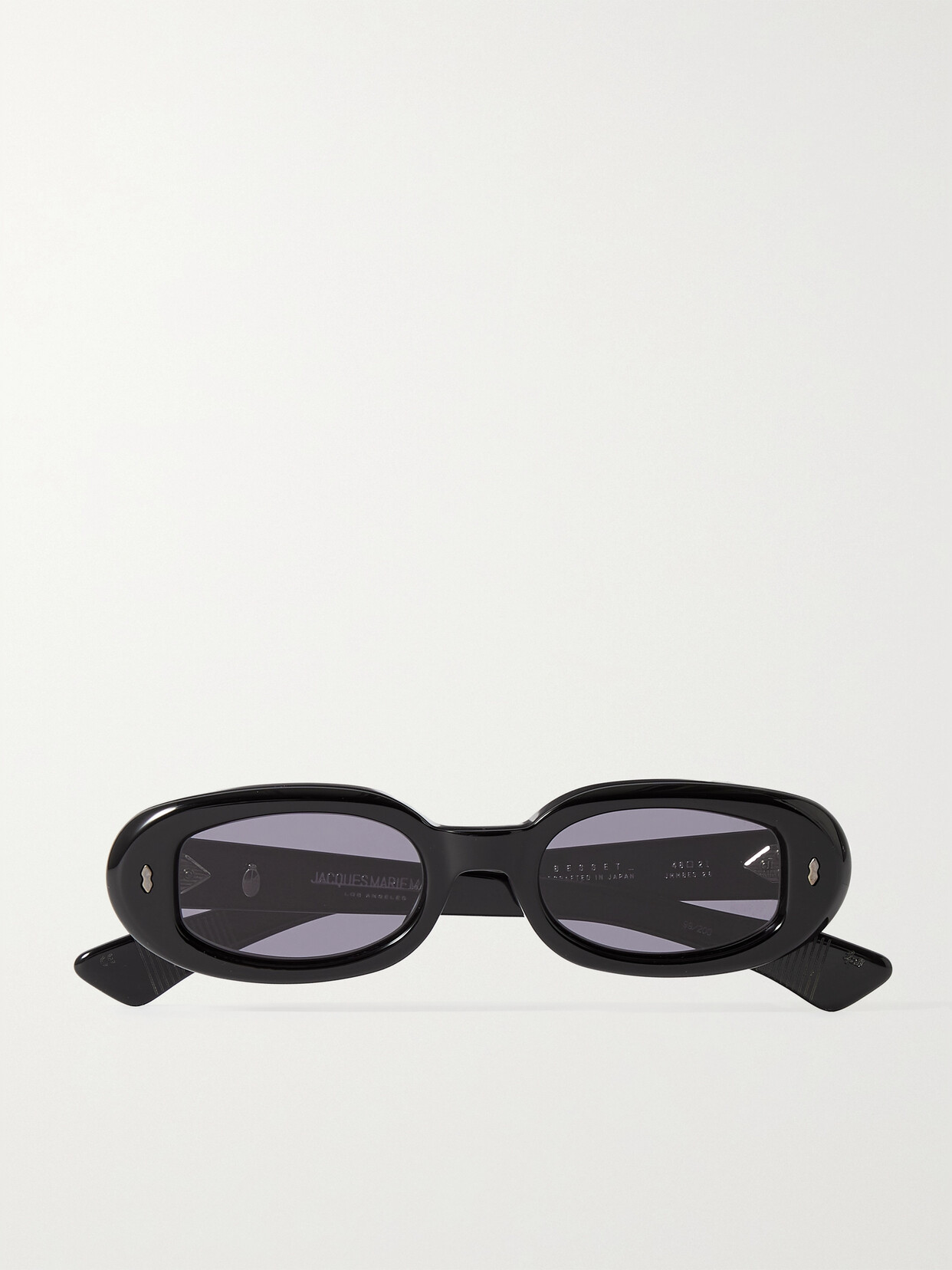 Shop Jacques Marie Mage Besset Small Oval-frame Acetate Sunglasses In Black