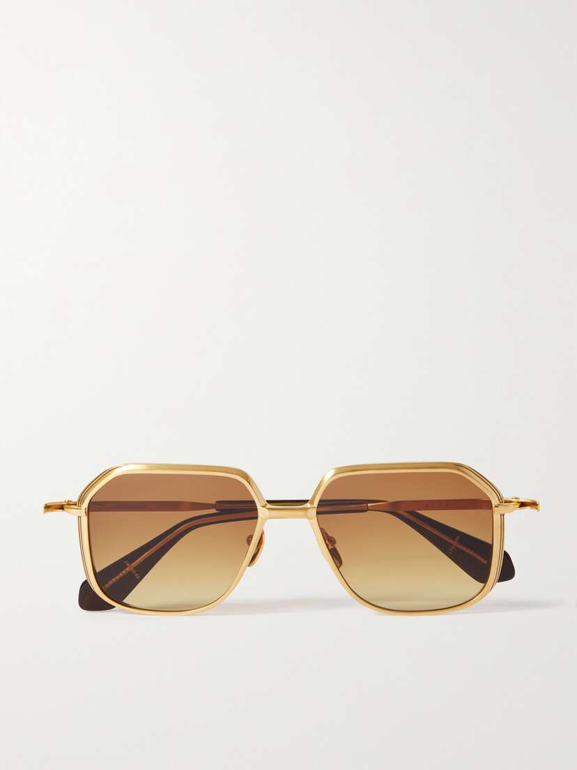 Jacques Marie Mage Aida Square-frame Gold-tone And Acetate Sunglasses