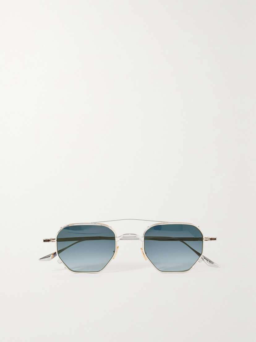 Jacques Marie Mage Marbot D-frame Silver- And Gold-tone Sunglasses