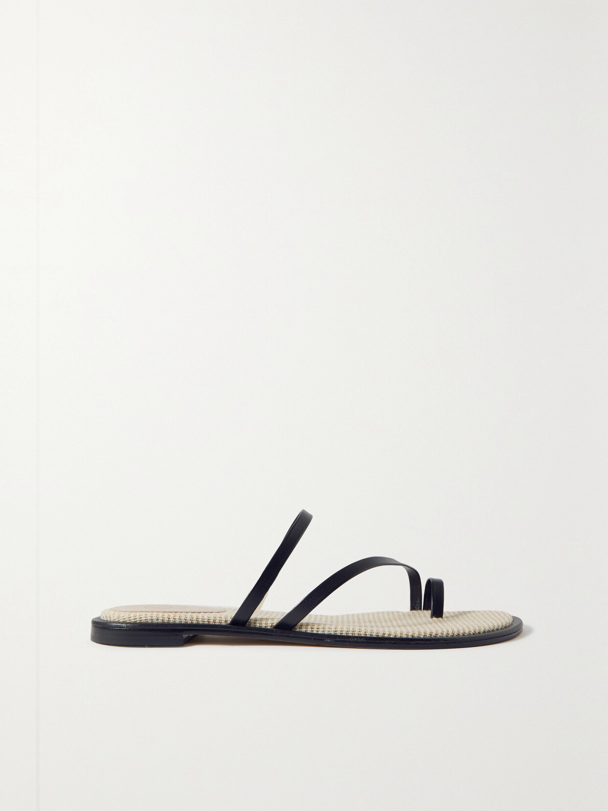 Porte & Paire Leather Sandals - Black